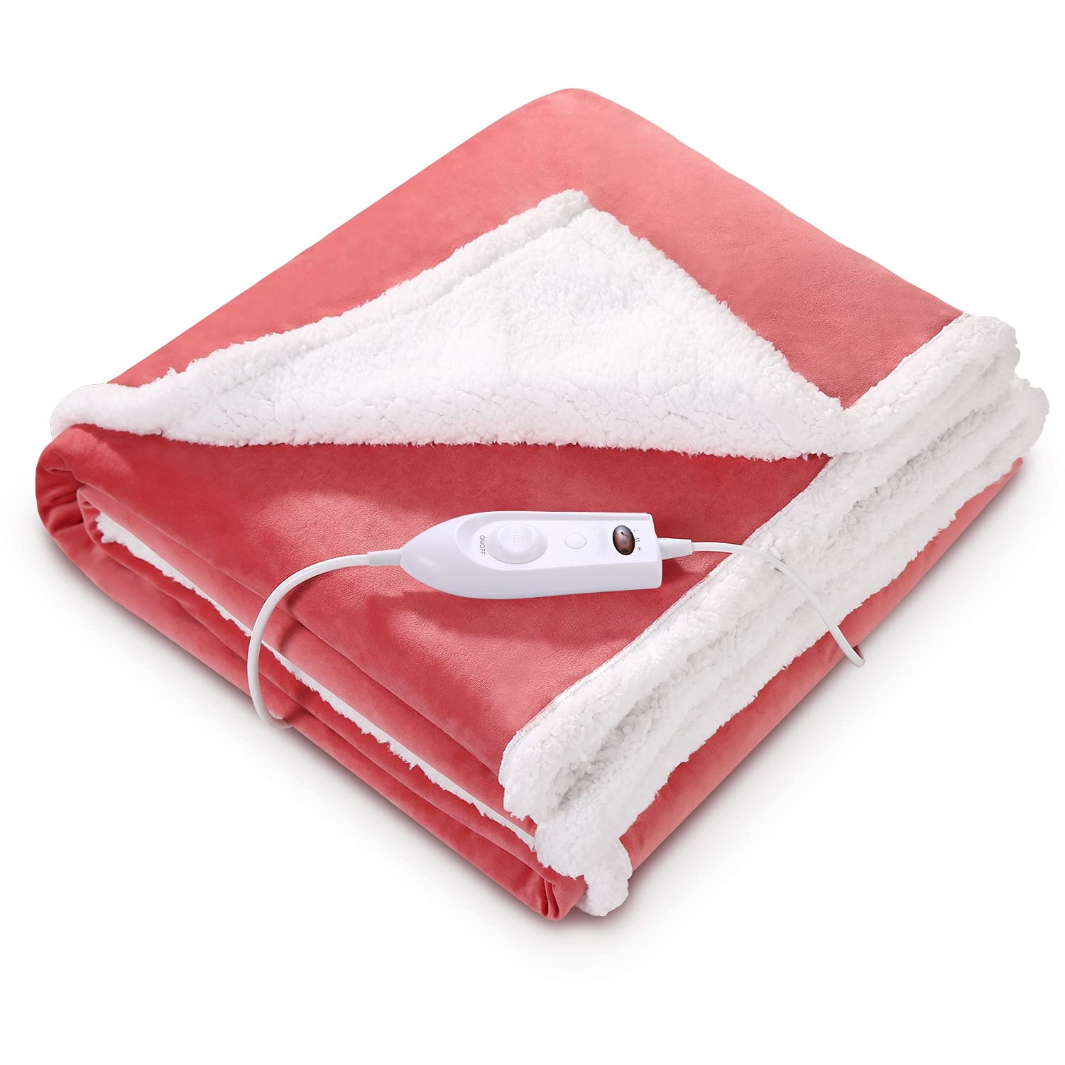 Load image into Gallery viewer, Heated Blanket Electric Throws Lightweight Soft Double-Layer Plush Blanket, 3 Heat Settings, Fast Heating, 2H Auto Off, 50" x 60" Pink