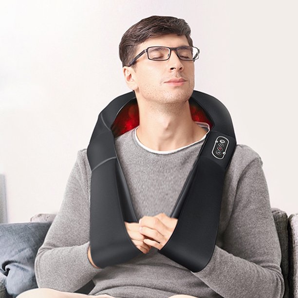 Load image into Gallery viewer, Back and Neck Massager with 3 Levels Adjustable Heat, 8 Nodes Deep Kneading Massage Pillow for Neck, Back, Shoulder