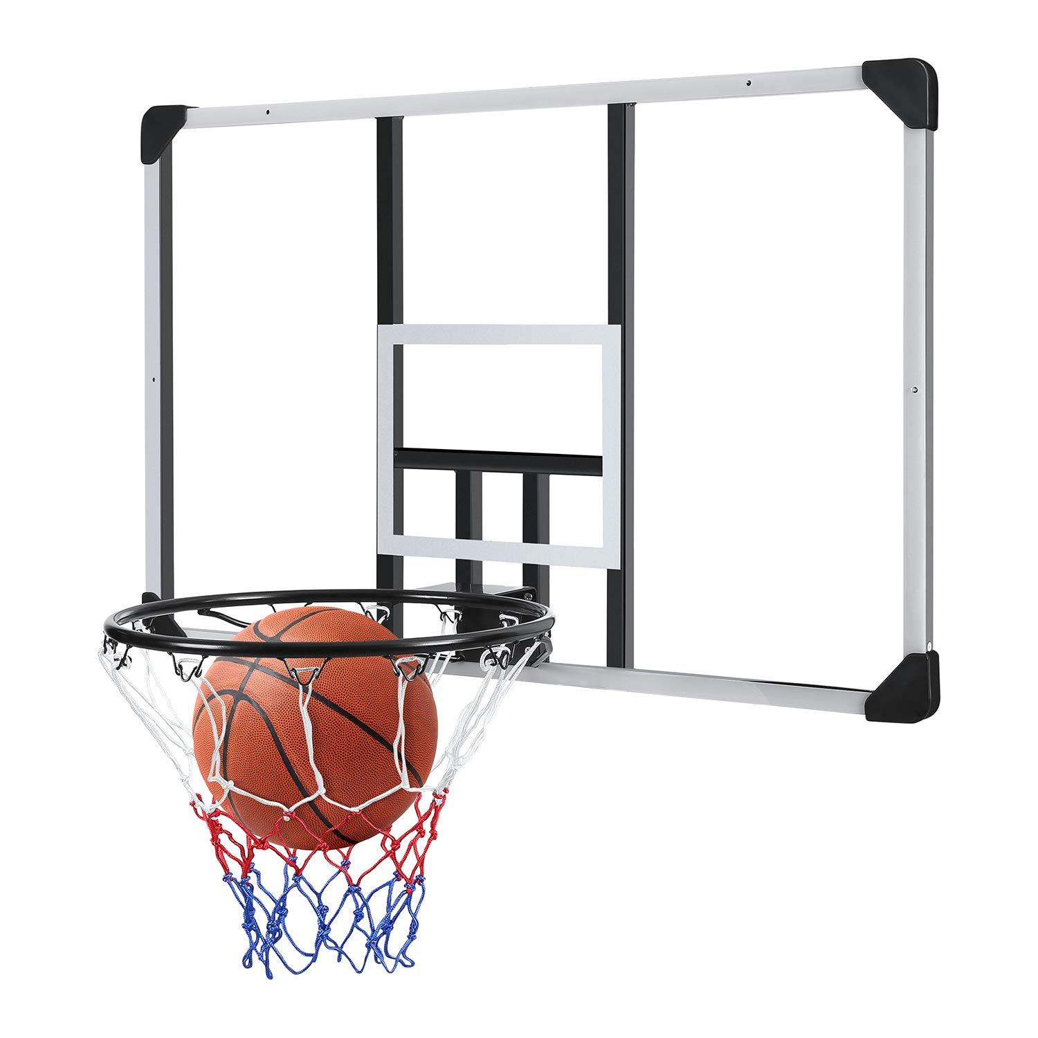 Load image into Gallery viewer, 44 Inch Basketball Backboard Wall-Mount Hoops & Goals Rim Combo Kit&Shatterproof Polycarbonate Board&All-Steel Rustproof Frame&for Standard No.7 Balls