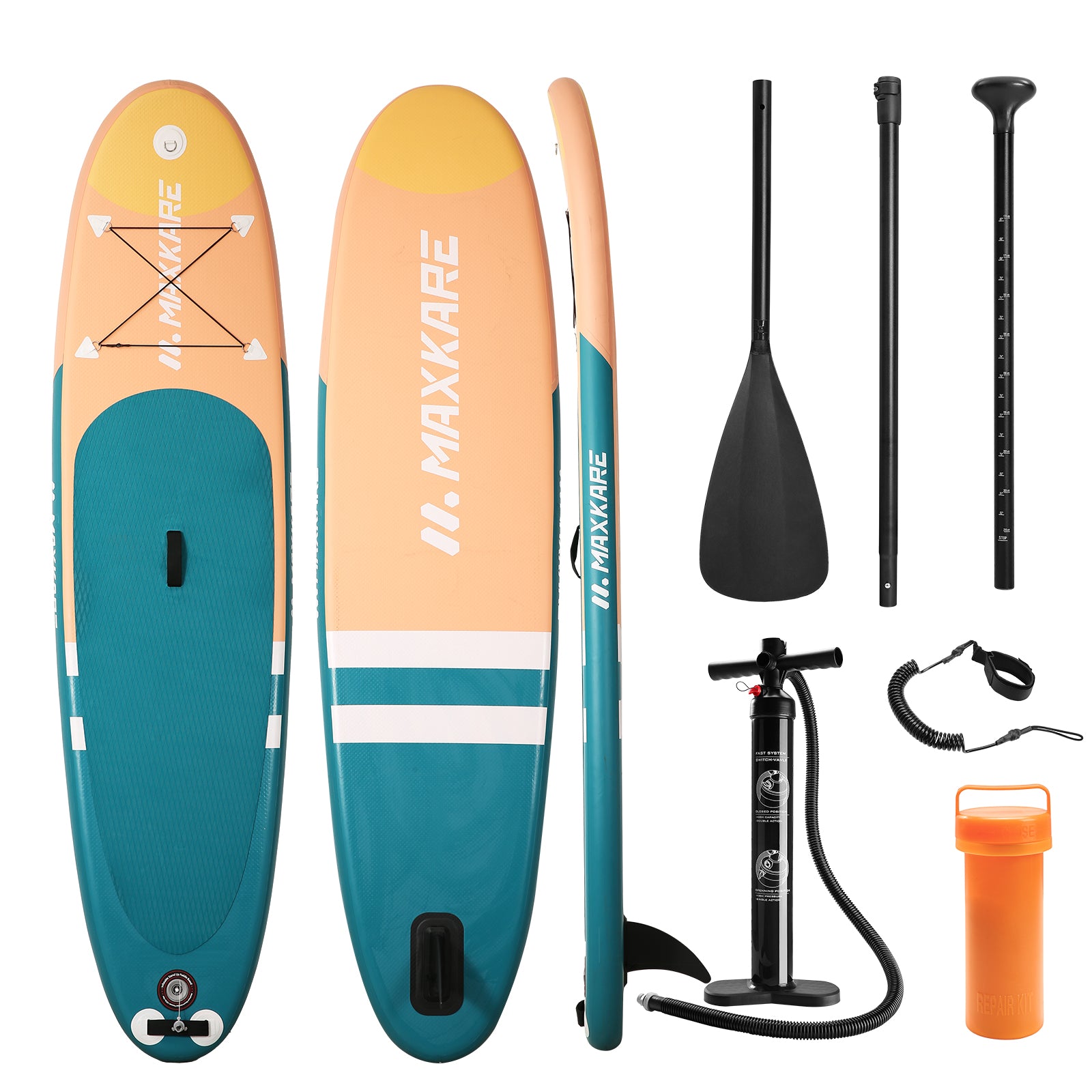 Load image into Gallery viewer, Inflatable Paddle Board Stand Up Paddle Board 112*28*4 inch with Paddle, Leash, Carrying Bag, for Paddling, Surfing, Fishing, Yoga for Adults & Youth & Kids - Pink