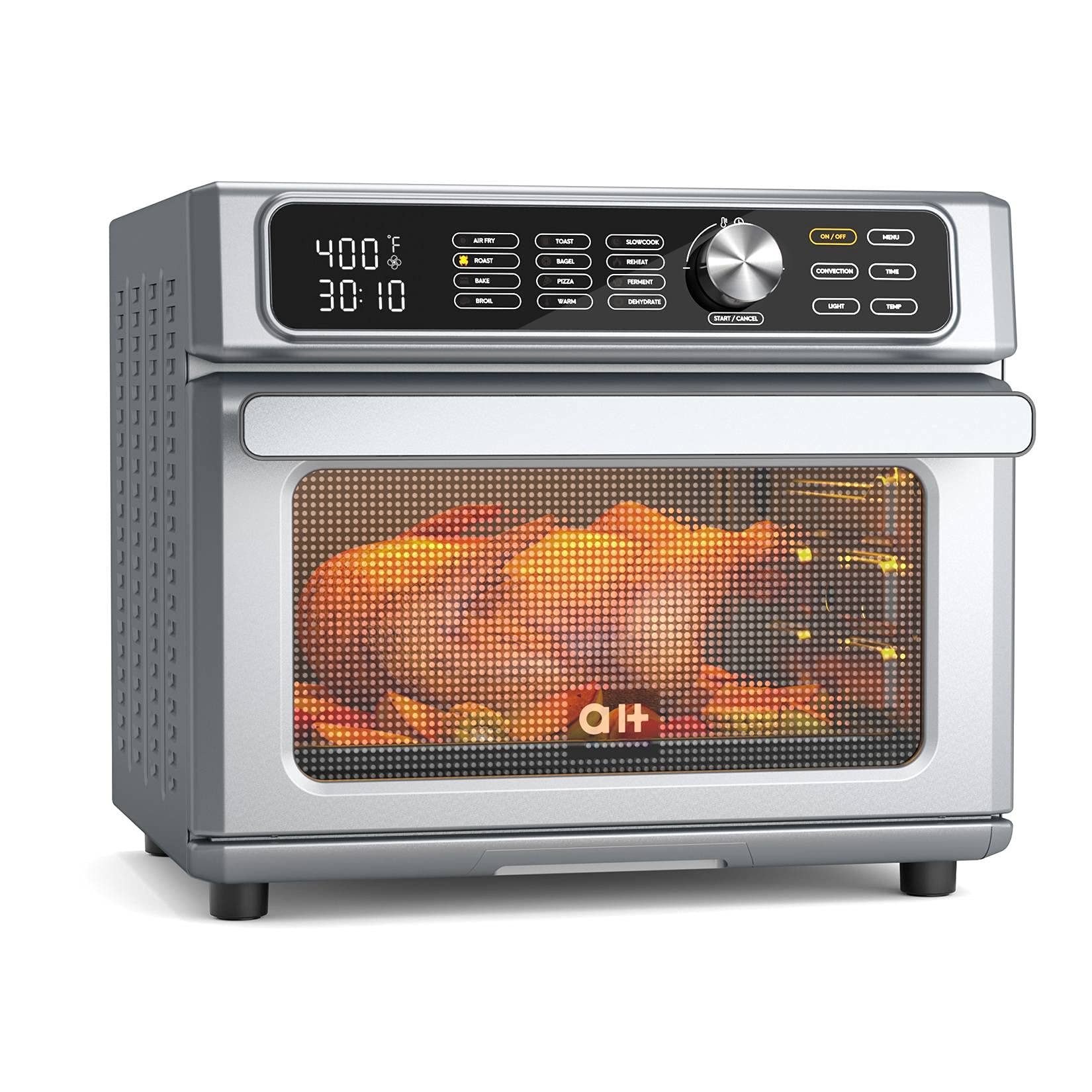 Load image into Gallery viewer, Toaster Oven 12-in-1 Air Fryer Combo, Digital Convection Oven And Dehydrator for Chicken,Pizza and Cookies, Large 24 QT Countertop Oven with 100 Online Recipes, Stainless Steel, 1700W
