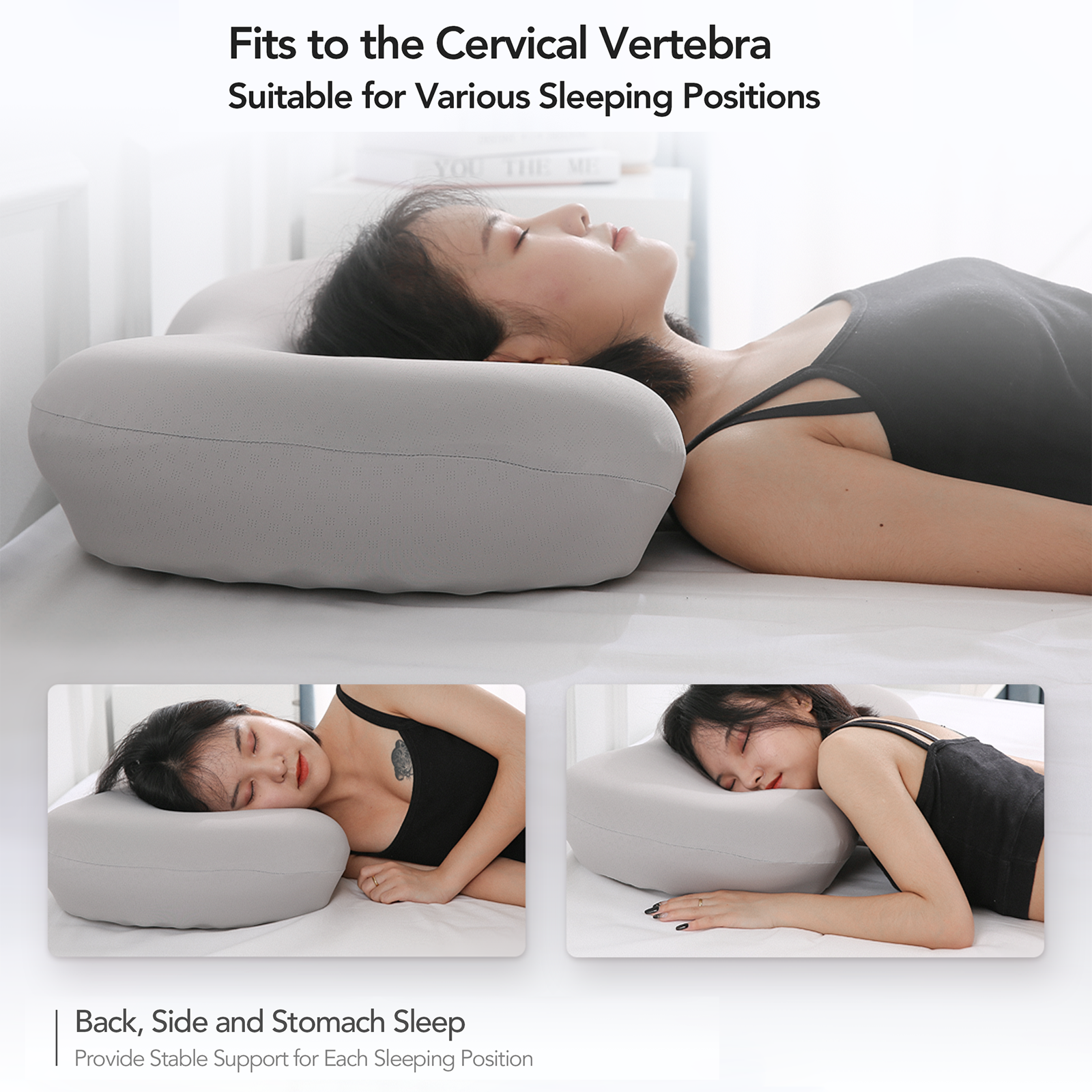 Load image into Gallery viewer, MARNUR Cervical Pillow Memory Foam Neck Pillow with Soap Shape Changeable Soft Practical Cushion Belly Touching Cooling Material, Giving Neck Support for Sleeping