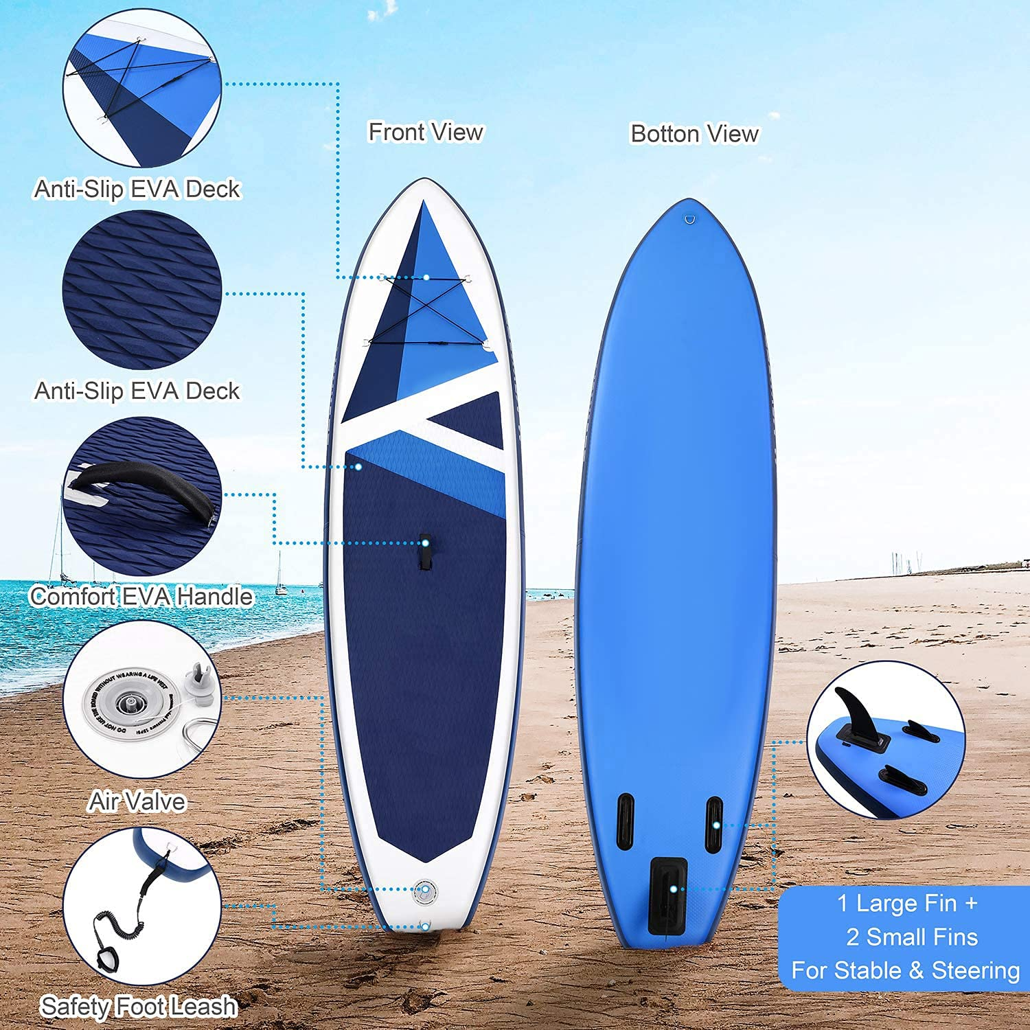 Load image into Gallery viewer, Stand Up Paddle Board Inflatable Paddle Board 10.6' x 32''x 6'' Extra Wide with SUP Accessories, Non-Slip Deck Perfect for Youth Adults Beginner
