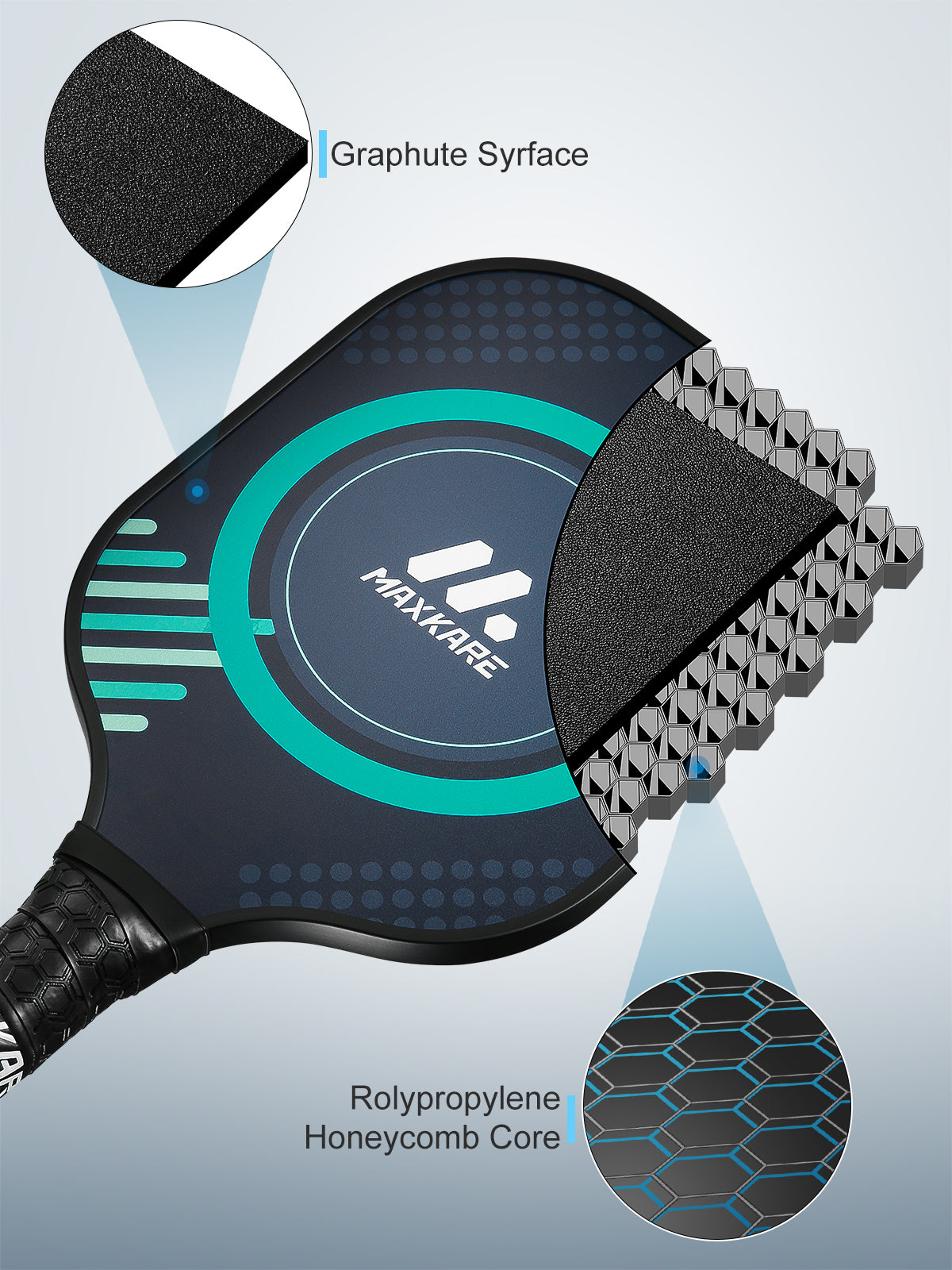 Load image into Gallery viewer, Graphite Pickleball Paddle Set, Pickleball Racquet Pickle-Ball Equipment for Men and Women, 2 Rackets and 4 Balls with Portable Carry Bag