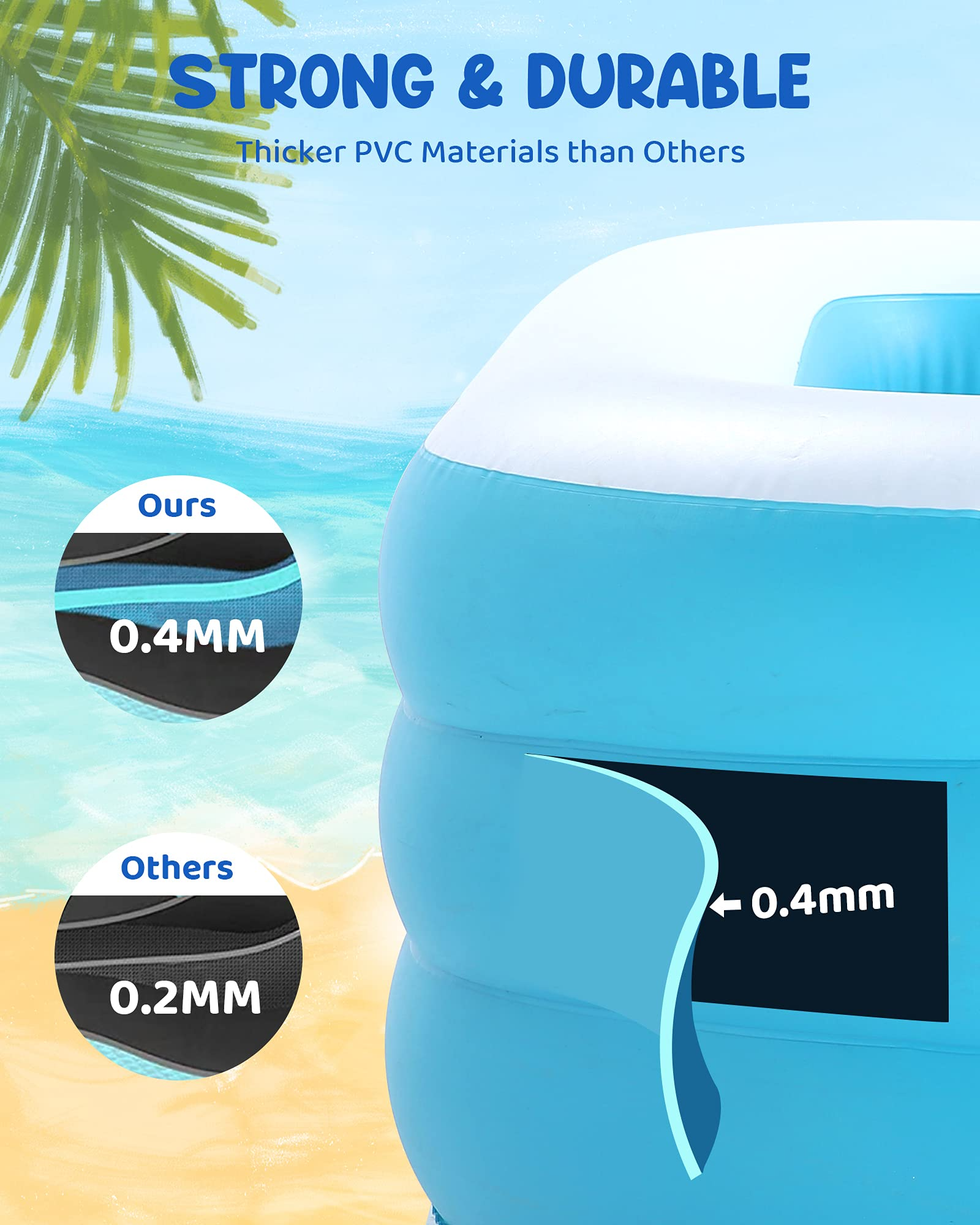 Load image into Gallery viewer, Inflatable Swimming Pool Fmaily Inflatable Pool Full-Sized Blow Up Pool Easy Set 95'' x 56'' x 22'' for Baby Kids Adults Outdoor Backyard Summer Water Party