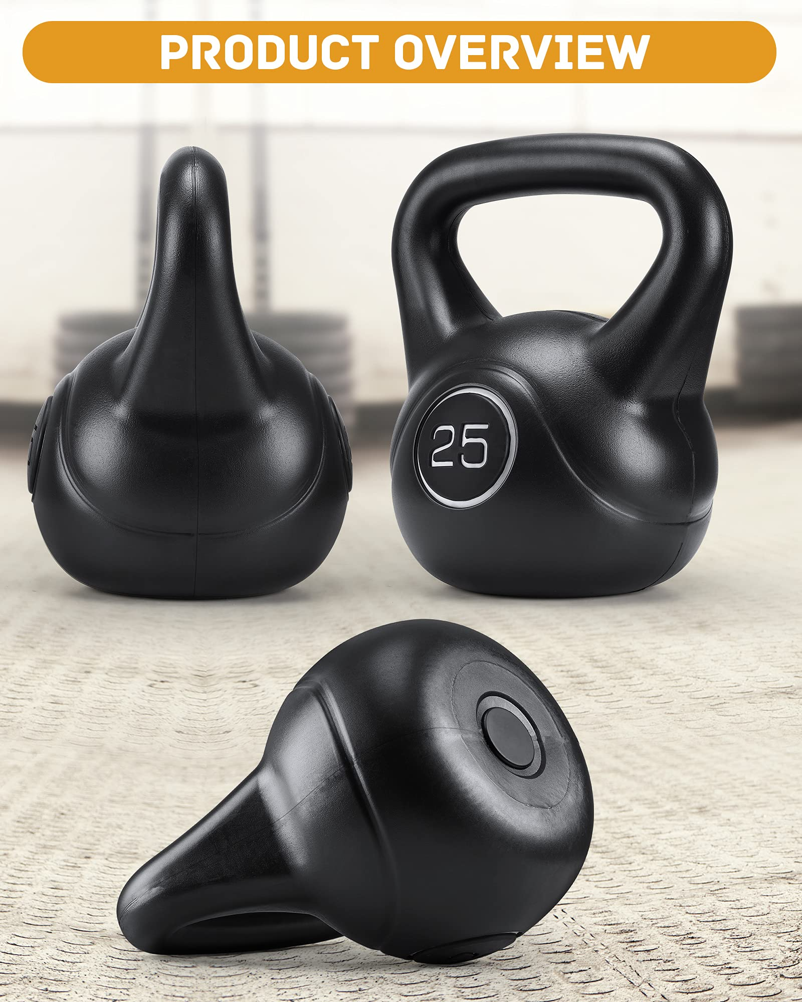 Load image into Gallery viewer, 25lbs Kettlebell with HDPE Handle Workout Equipment Professional core Strength Training Weightlift Fitness Home Gym