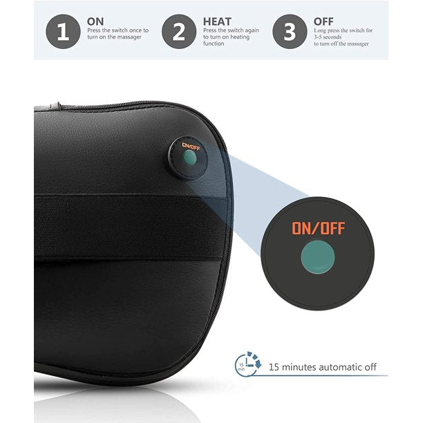 Load image into Gallery viewer, Back Massager Neck Massager Massage Pillow with Heat, Shiatsu Kneading Massager