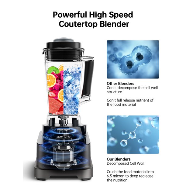 Load image into Gallery viewer, Smoothie Blender,1200W Professional Blenders for Shakes and Smoothies,68 oz Countertop Blenders for Kitchen with Variable Speeds Control and 8 Presets,Total Crushing Technology for Ice,Frozen Fruit and Nuts