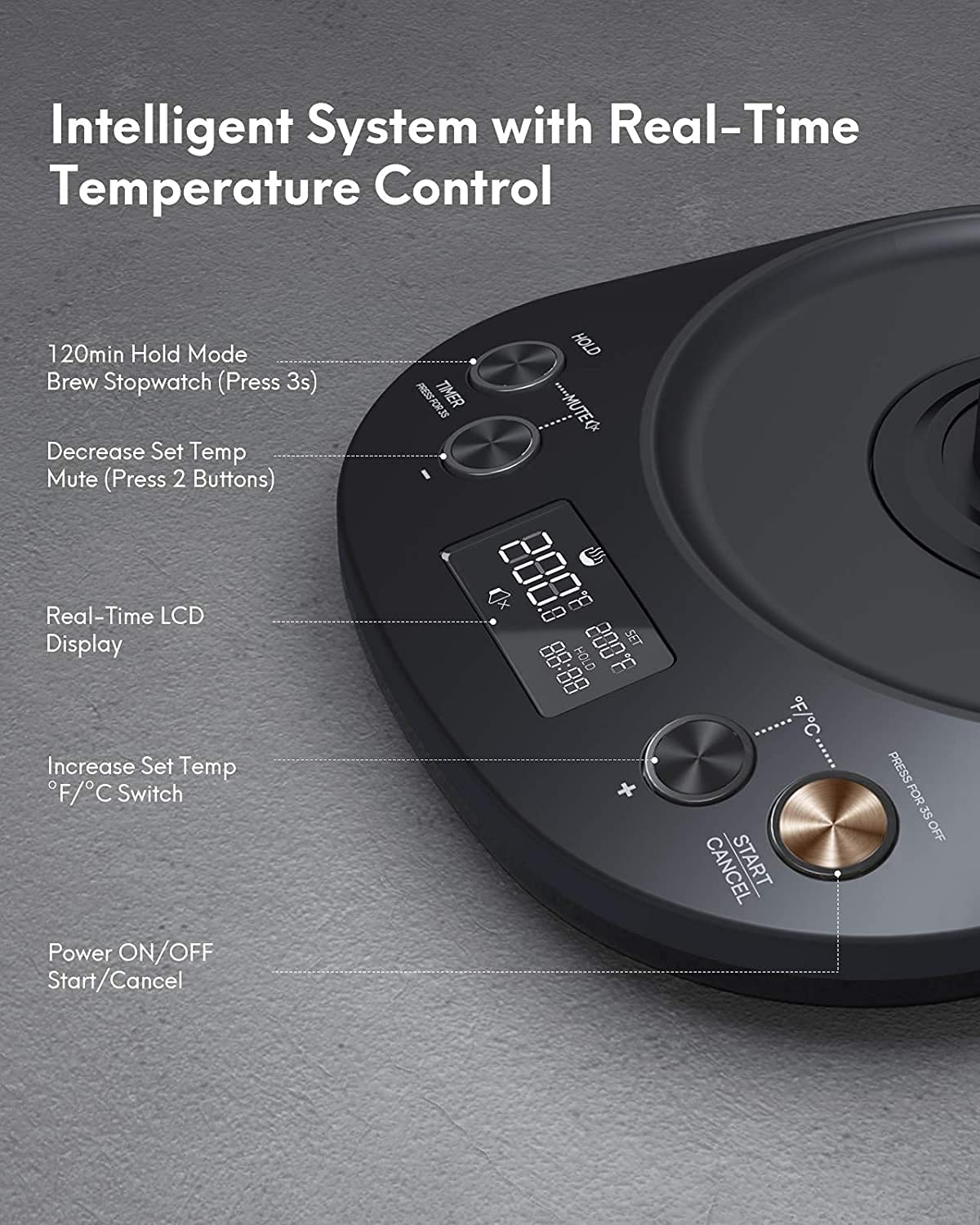 Load image into Gallery viewer, Electric Gooseneck Kettle Temperature Control