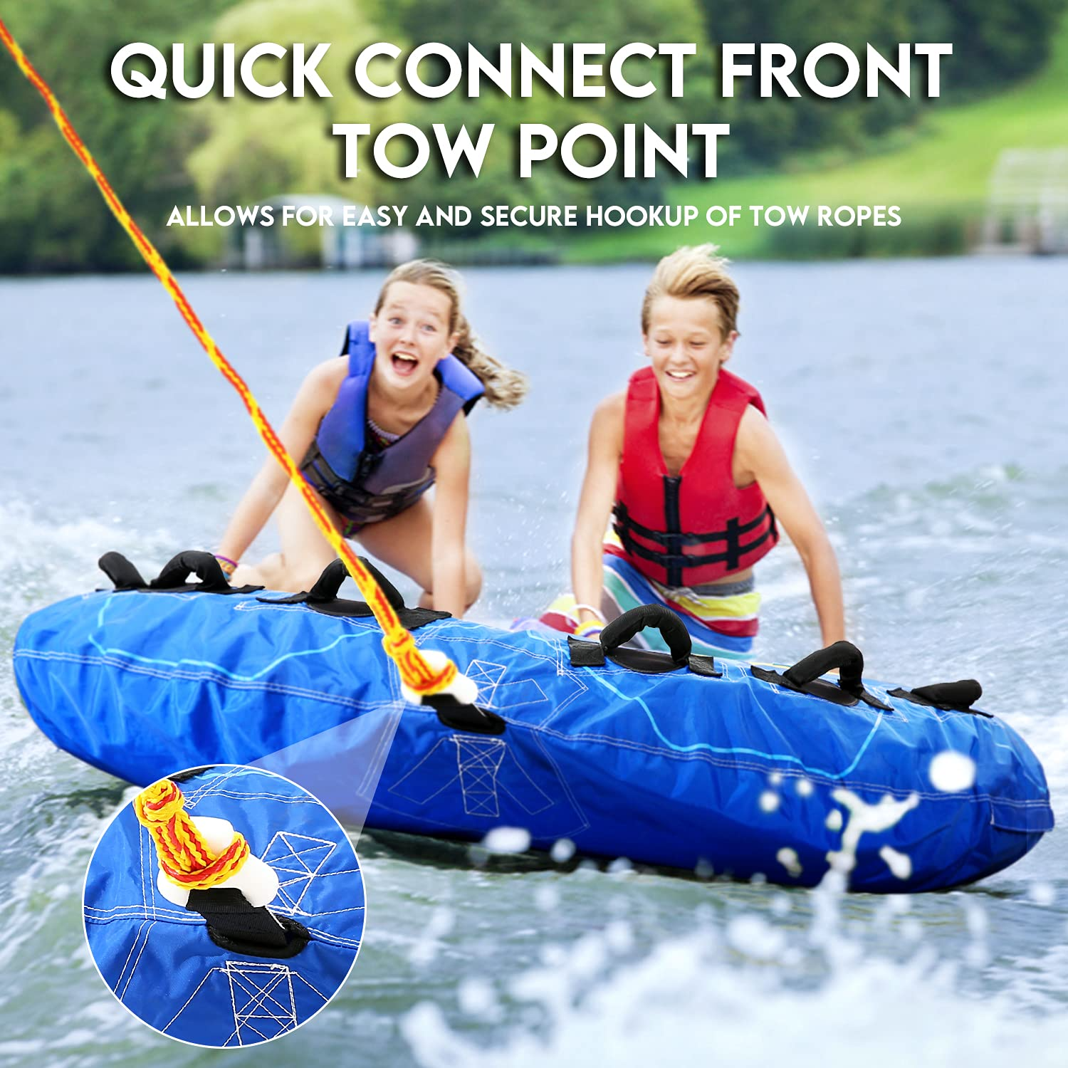 Load image into Gallery viewer, WildStar Towable Tubes for Boating 1-3 Person Inflatable Boat Tube with 70 Inches for Youth Adult Have Fun in Oceans, Lake