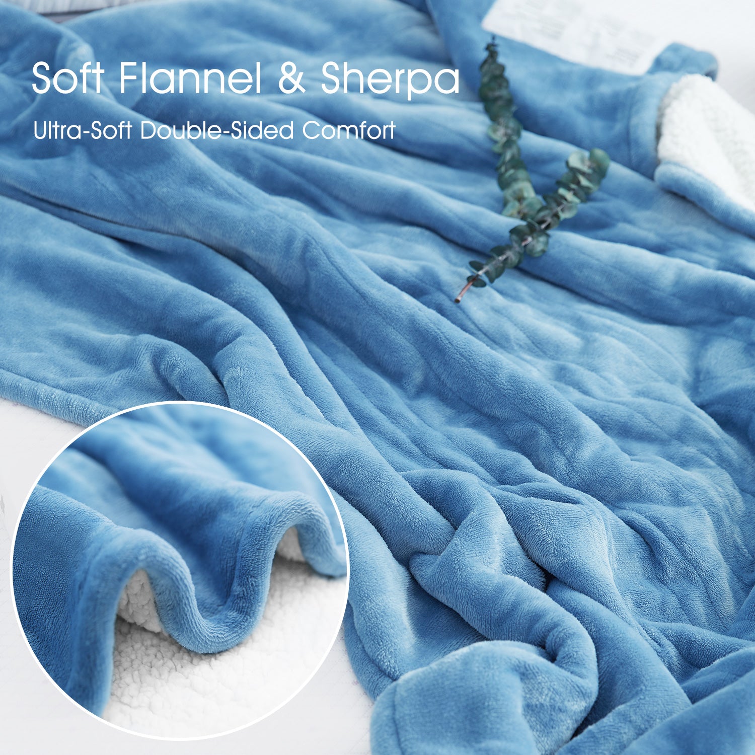 Load image into Gallery viewer, Electric Blanket Twin Size 62"x 84" Flannel Blanket, Fast Heating, 10 Hours Auto-Off, 4 Heat Settings, Machine Washable - Blue