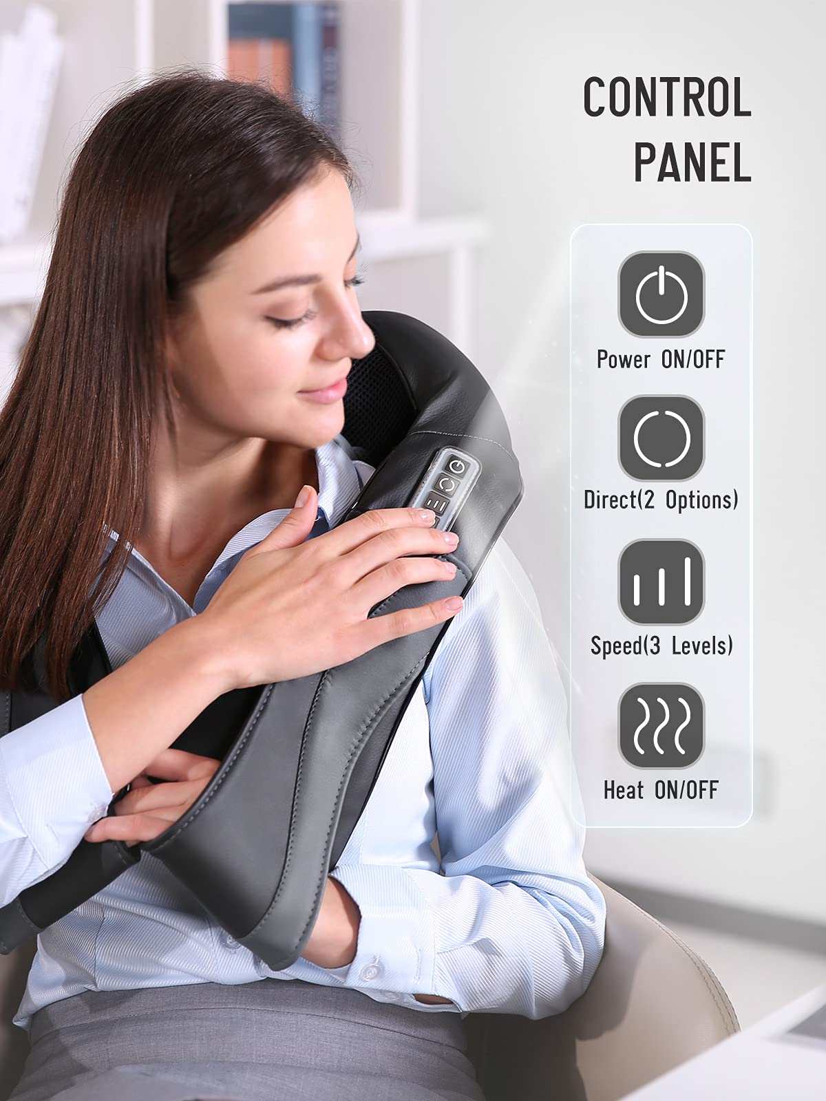 Load image into Gallery viewer, Shiatsu Neck and Back Massager with Heat, Electric Shoulder Massage with 8 Nodes 3D Deep Tissue Kneading for Full Body Muscle Pain Sore Relax