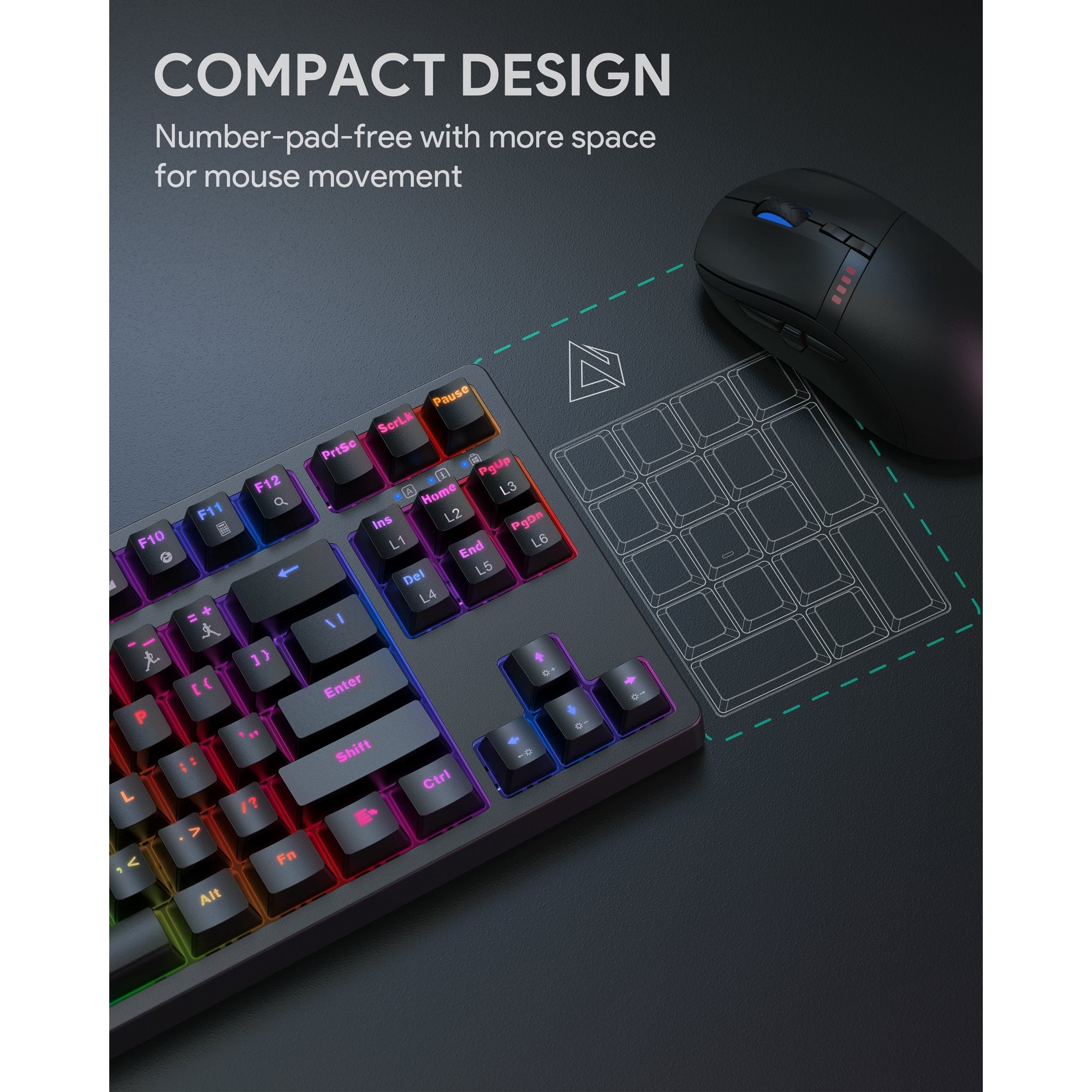Load image into Gallery viewer, Mechanical Gaming Keyboard with Blue Switches, Wired USB-Interface Keyboard for PC and Desktop Computer