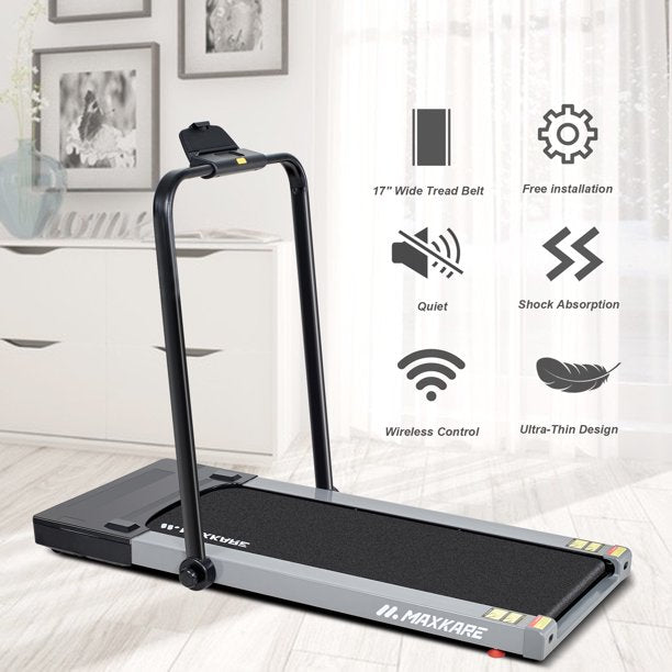 Load image into Gallery viewer, 2-in-1 Folding Electric Treadmill, Flat Under Desk Treadmill for Home/Office, Walking Running Machine with Remote Control, Installation-Free Space Saving
