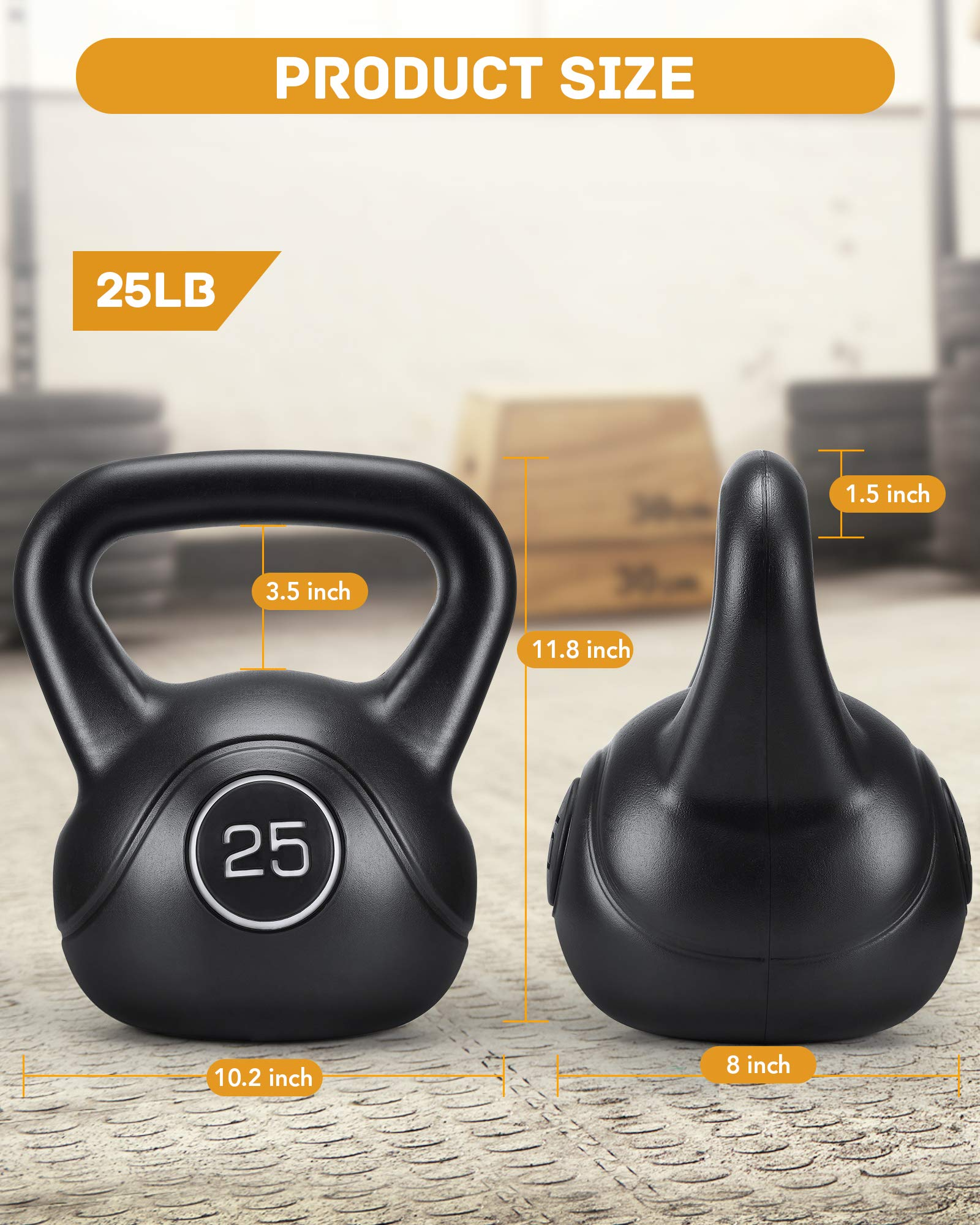 Load image into Gallery viewer, 25lbs Kettlebell with HDPE Handle Workout Equipment Professional core Strength Training Weightlift Fitness Home Gym