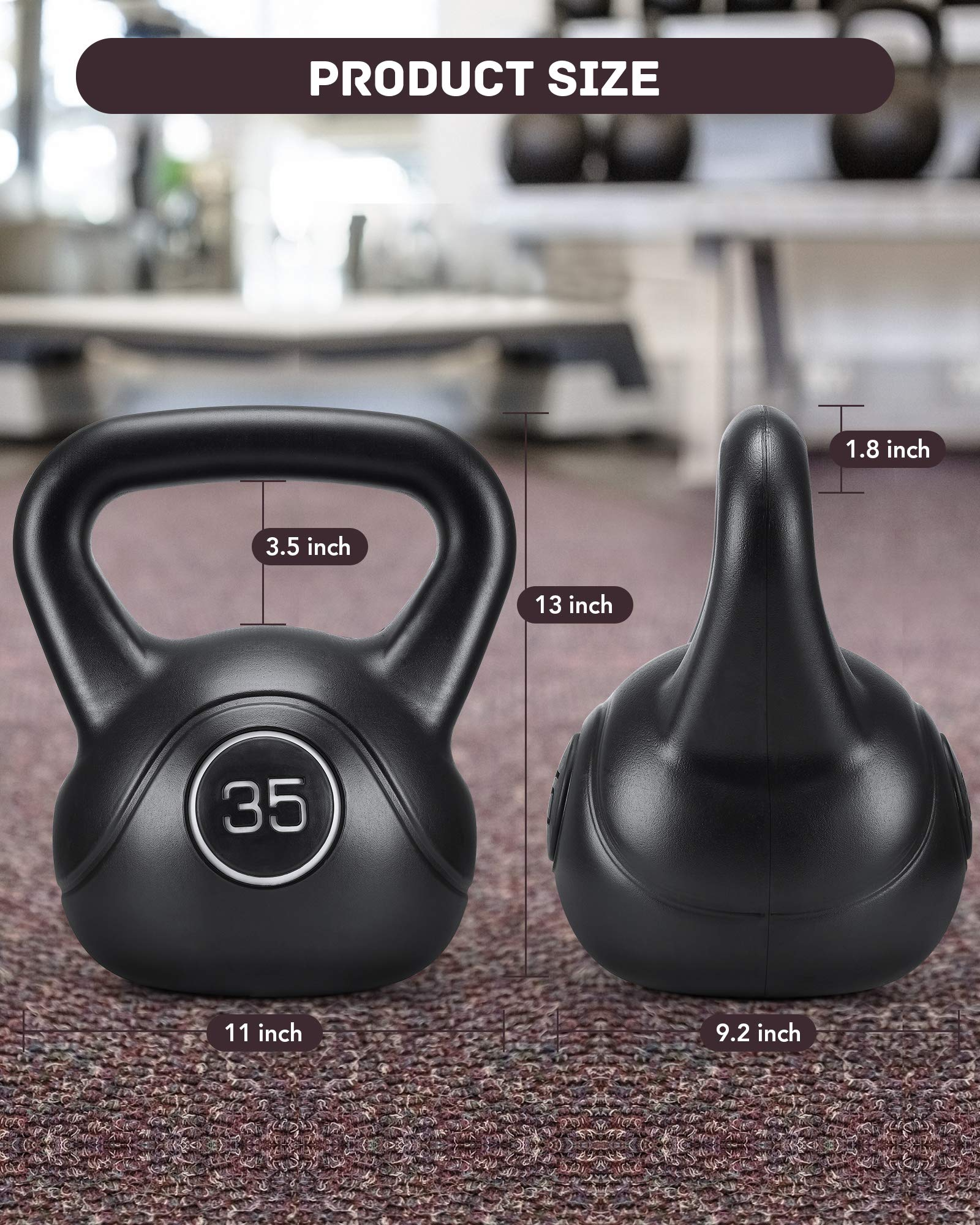Load image into Gallery viewer, Kettlebell 35LBS with HDPE Handle Workout Equipment Professional core Strength Training Weightlift Fitness Home Gym
