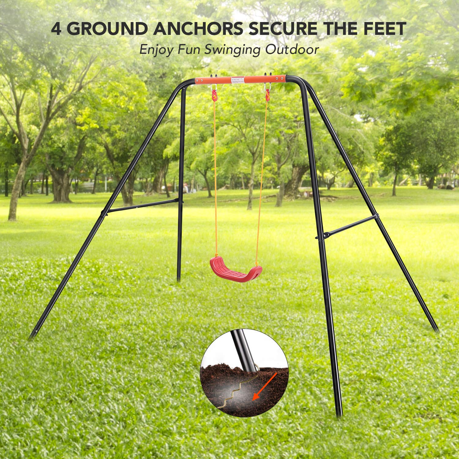 Load image into Gallery viewer, Swing Set for Backyard Metal Swing Heavy Duty Steel Swing Set Outdoor for Kids Toddler 1-12 Years Old, Fun for Kids Backyard