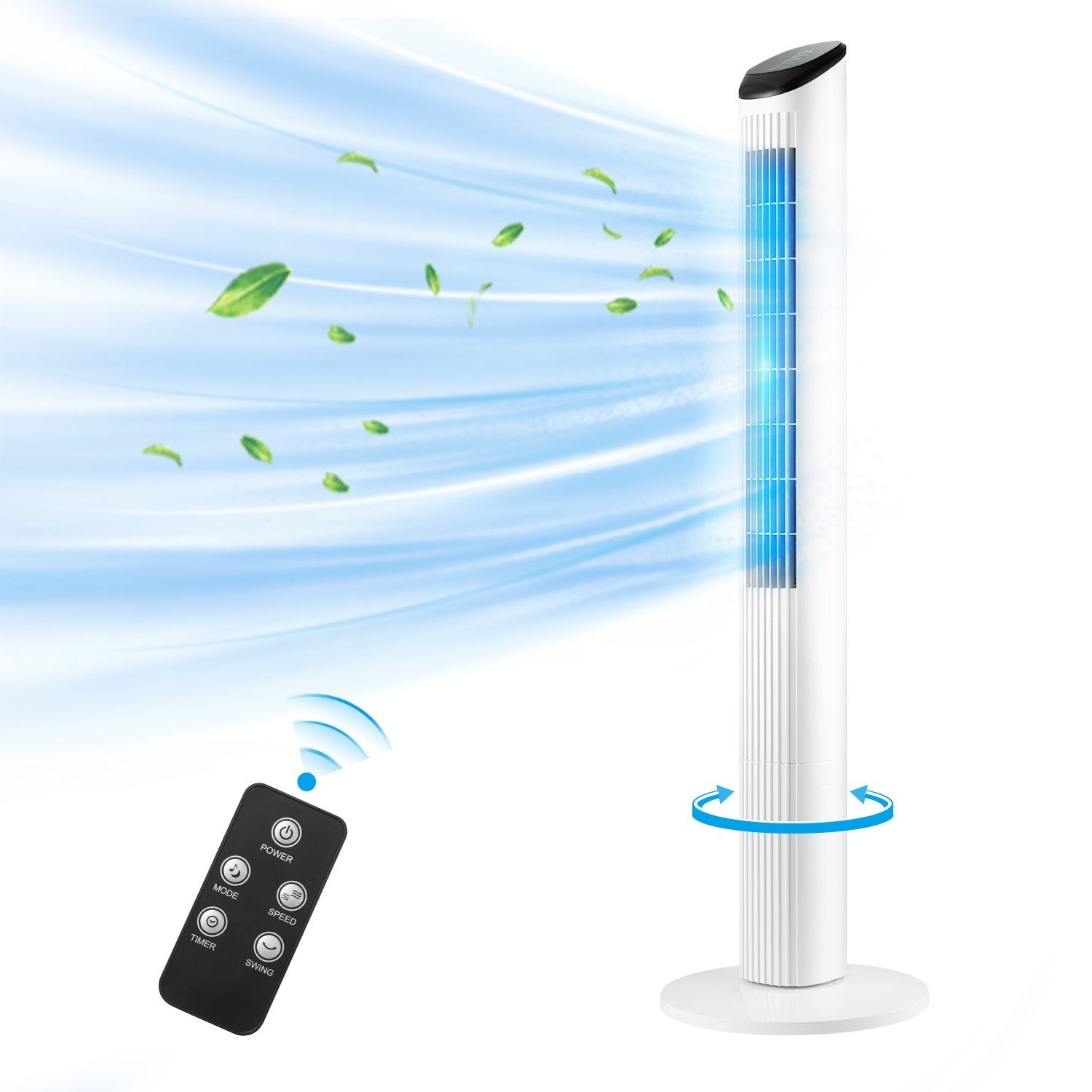 Load image into Gallery viewer, 48 Inch Tower Oscillating Fan with Remote White - NAIPO