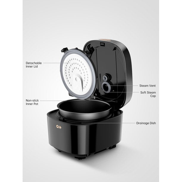 Load image into Gallery viewer, Rice Cooker,Intelligent Digital Slow Cooker with 8 Preset Menus,24H Delay Timer and Auto Warmer,16Cup(cooked)/4L Stainless Black