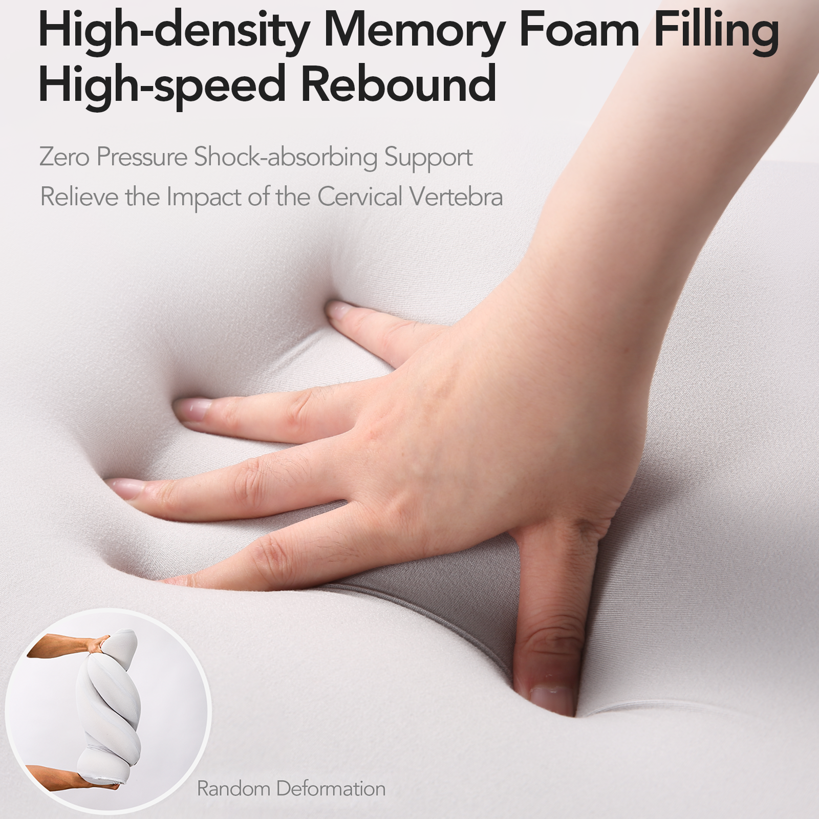 Load image into Gallery viewer, MARNUR Cervical Pillow Memory Foam Neck Pillow with Soap Shape Changeable Soft Practical Cushion Belly Touching Cooling Material, Giving Neck Support for Sleeping