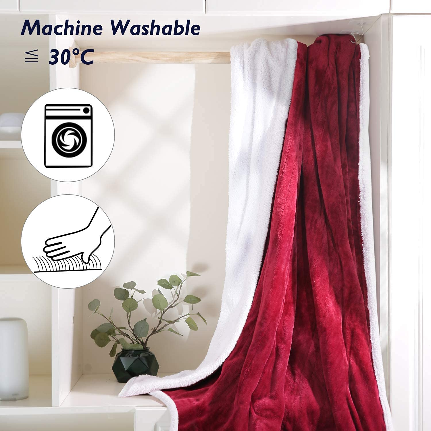 Load image into Gallery viewer, Electric Blanket Heated Throw Flannel & Sherpa Reversible Fast Heating Blanket 50" x 60"