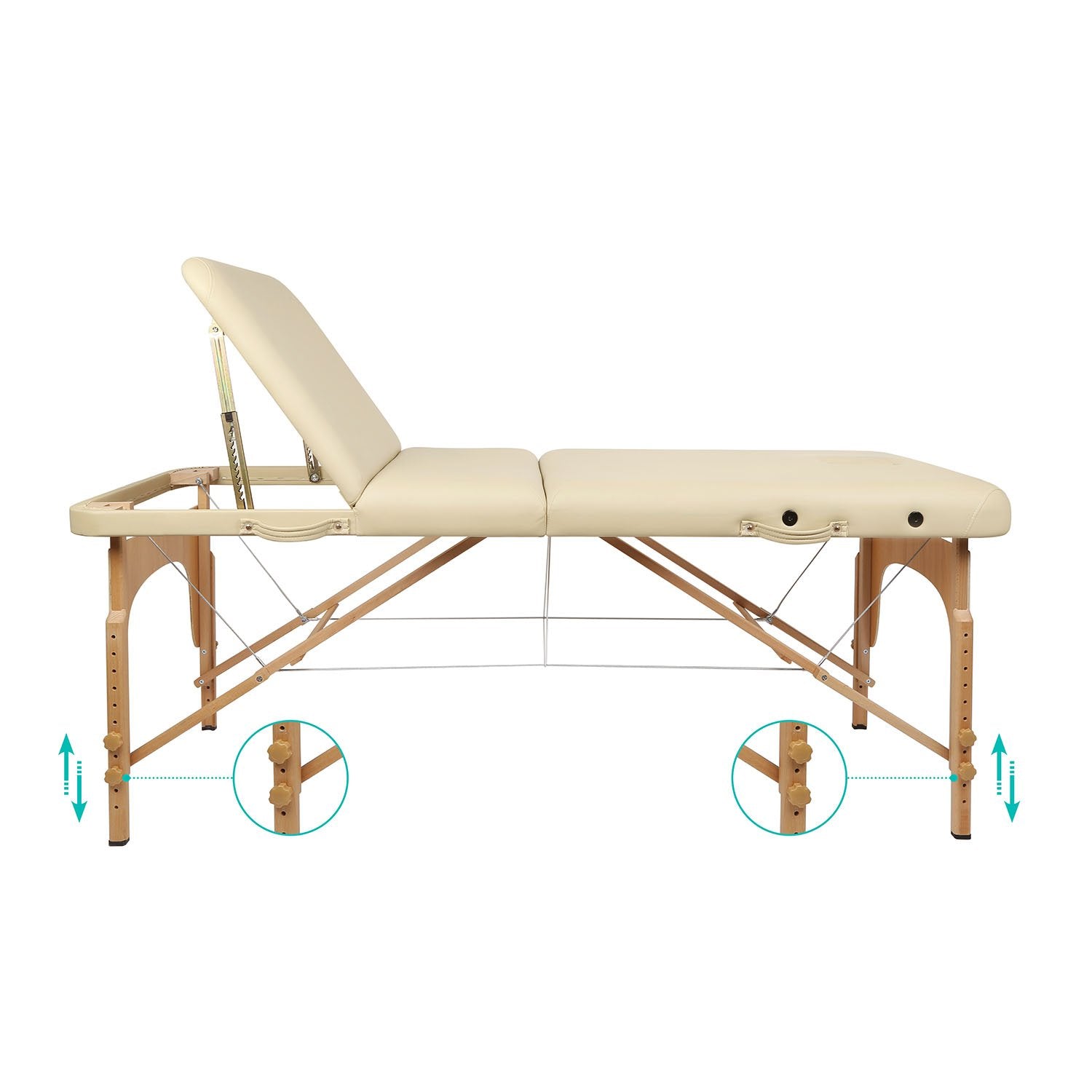Load image into Gallery viewer, Massage Table Portable Massage Bed Lash Bed with Carrying Bag, Spa, Salon, Lash, Facial Bed Treatment Height Adjustable with Head- & Armrest 3-Fold (White)