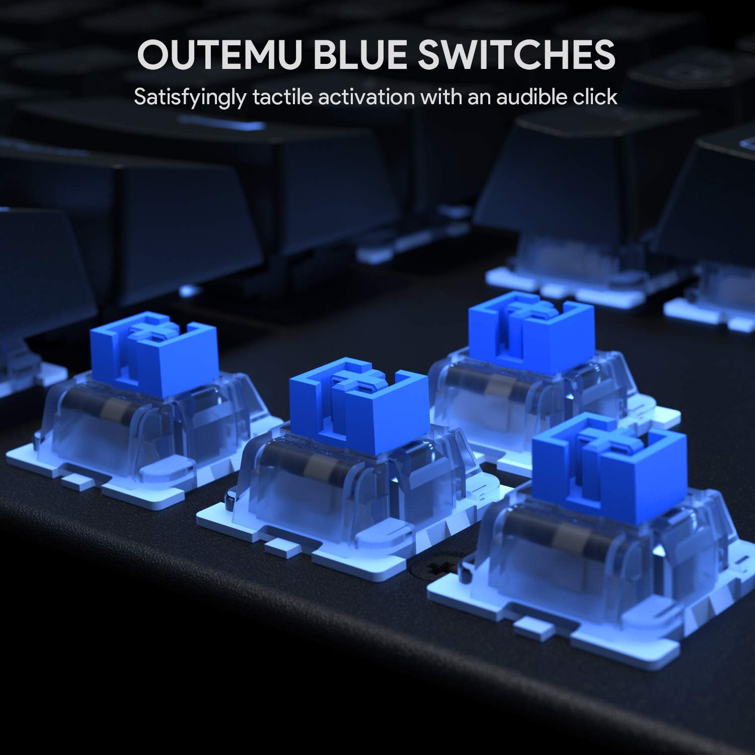 Load image into Gallery viewer, Mechanical Gaming Keyboard with Blue Switches, Wired USB-Interface Keyboard for PC and Desktop Computer