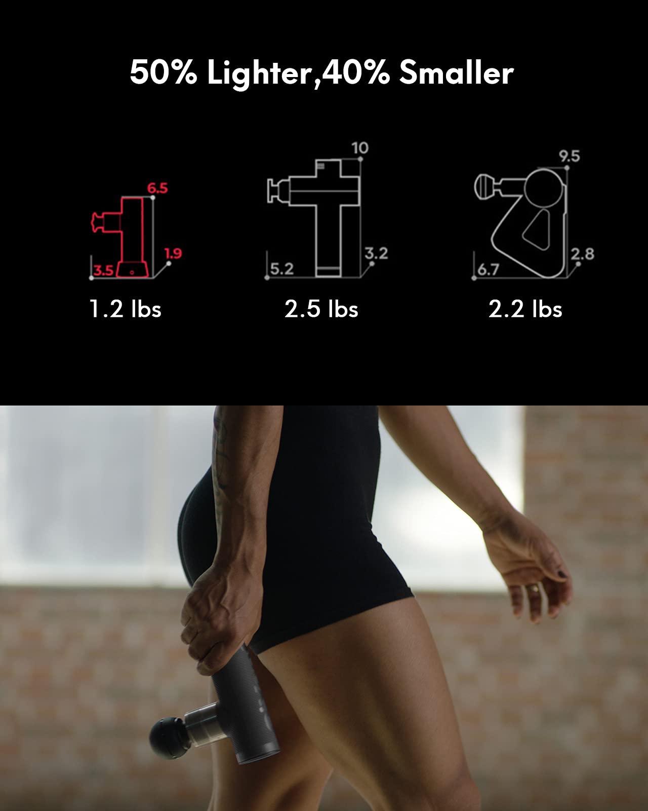 Load image into Gallery viewer, Massage Gun for Athletes, NEX Pro Mini Percussion Massager Gun, Deep Tissue Muscle Teatment for Pain Relief, High-Intensity Vibration with Portable Travel Case and Professional Training Guide, Grey