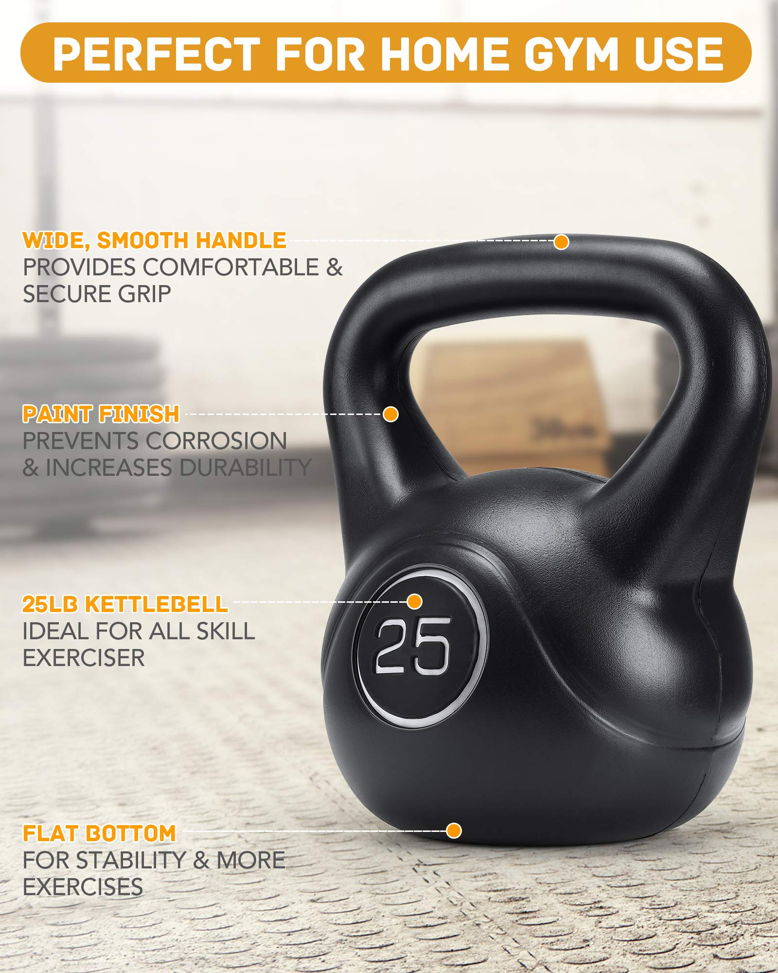 Load image into Gallery viewer, 25lbs Kettlebell with HDPE Handle Workout Equipment Professional core Strength Training Weightlift Fitness Home Gym