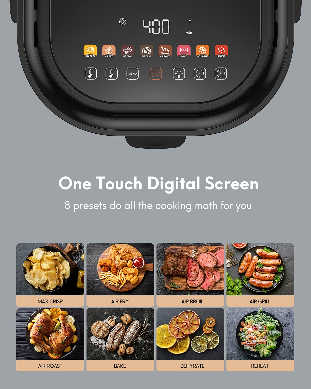 Load image into Gallery viewer, Air Fryer XL 5.8QT, Airfryer Oven with Viewing Window, Large Capacity Oilless Cooker with 100 Recipe Digital Cookbook