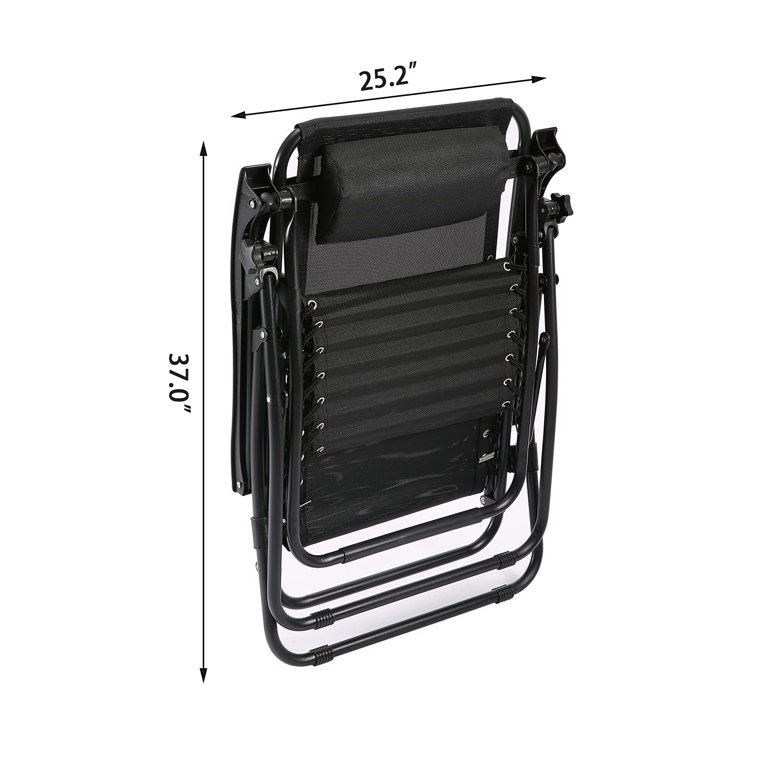 Load image into Gallery viewer, Zero Gravity Chairs Patio Chairs Set of 2 Reclining Beach Chair Adjustable Steel Mesh Zero Gravity Lounge Chair Recliners w/Pillows and Cup Holder Trays for Poolside, Backyard, Beach and Camping