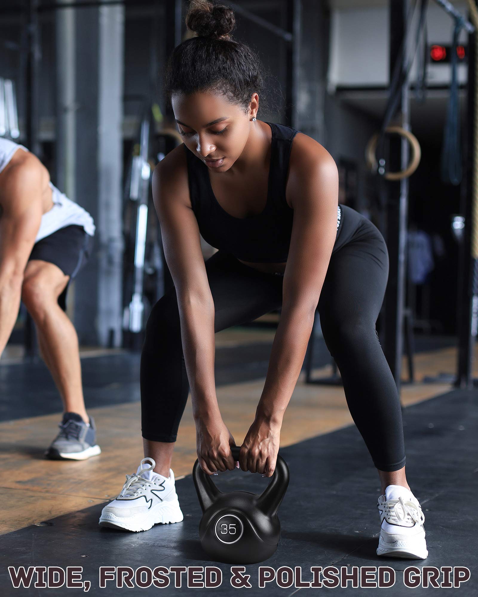 Load image into Gallery viewer, Kettlebell 35LBS with HDPE Handle Workout Equipment Professional core Strength Training Weightlift Fitness Home Gym