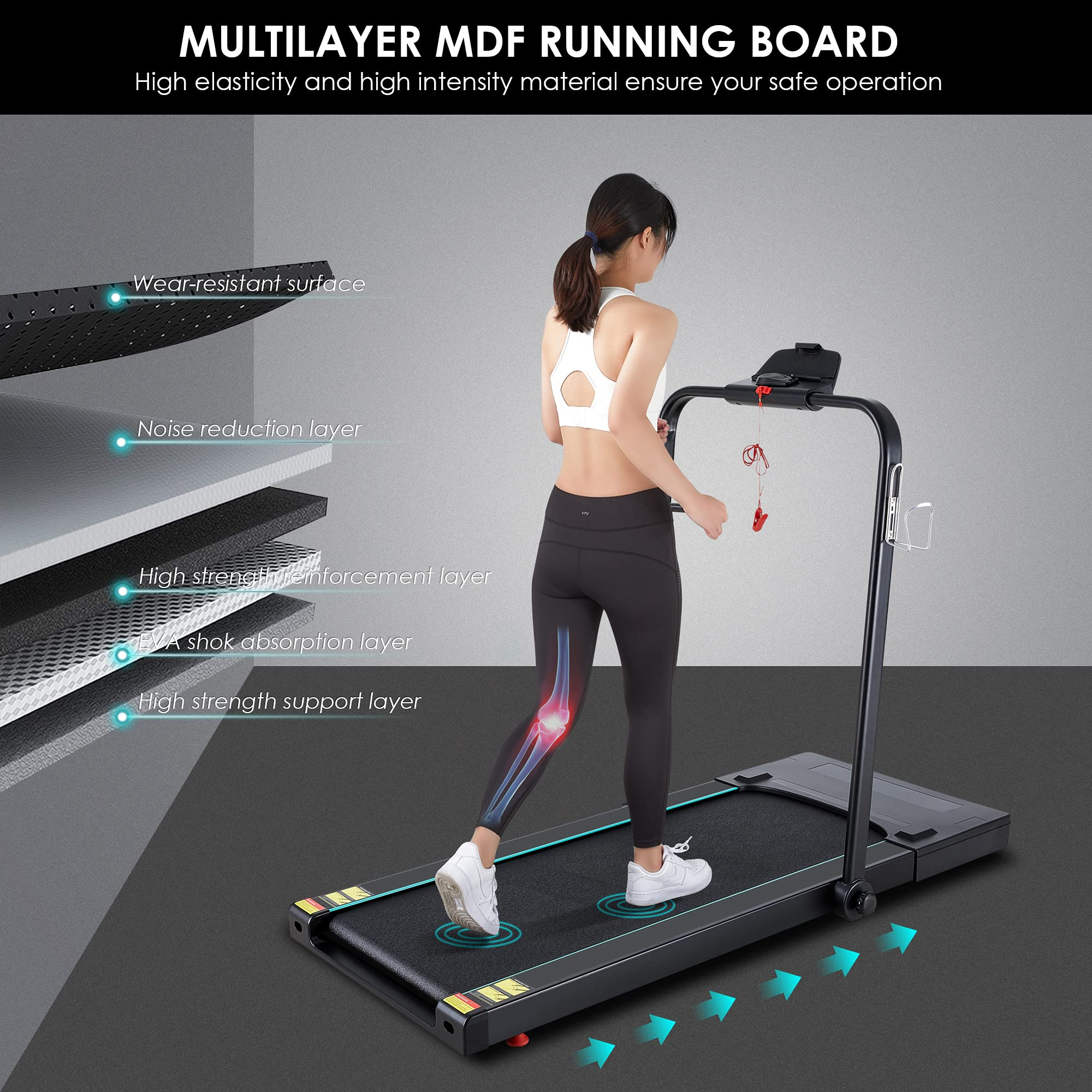 Load image into Gallery viewer, Under Desk Treadmill 17'' Treadmill Folding Electric Treadmill for Home/Office 2-in-1 Walking Running Machine with Remote Control Installation-Free Space Saving