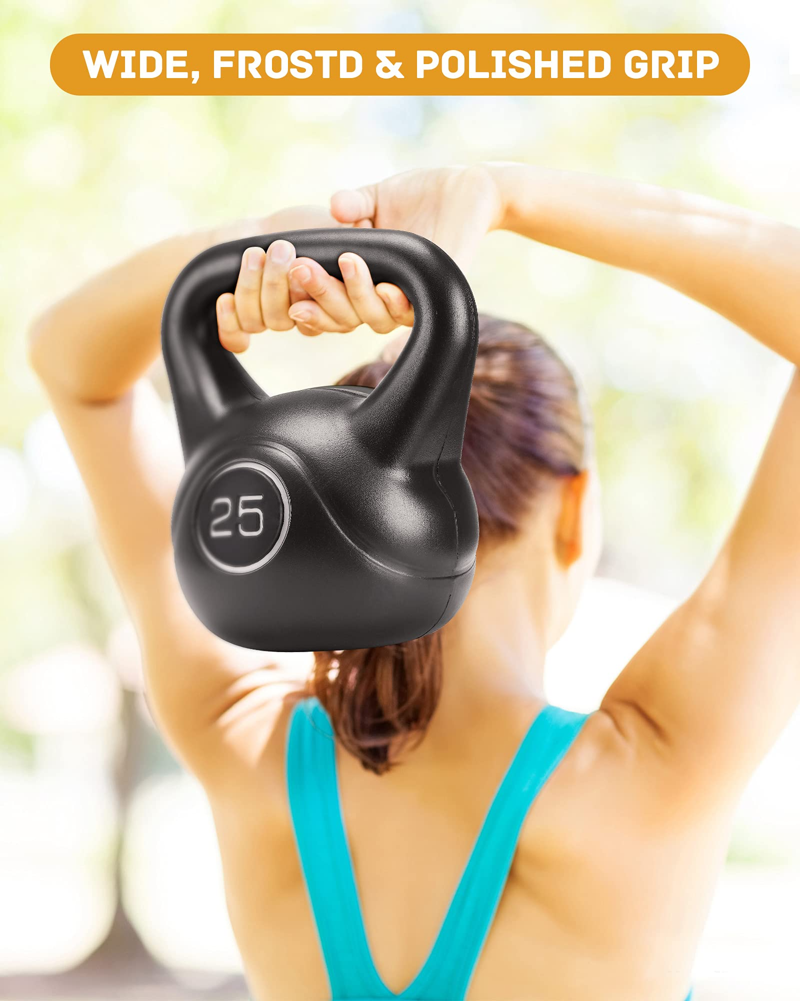 Load image into Gallery viewer, 25lbs Kettlebell with HDPE Handle Workout Equipment Professional core Strength Training Weightlift Fitness Home Gym