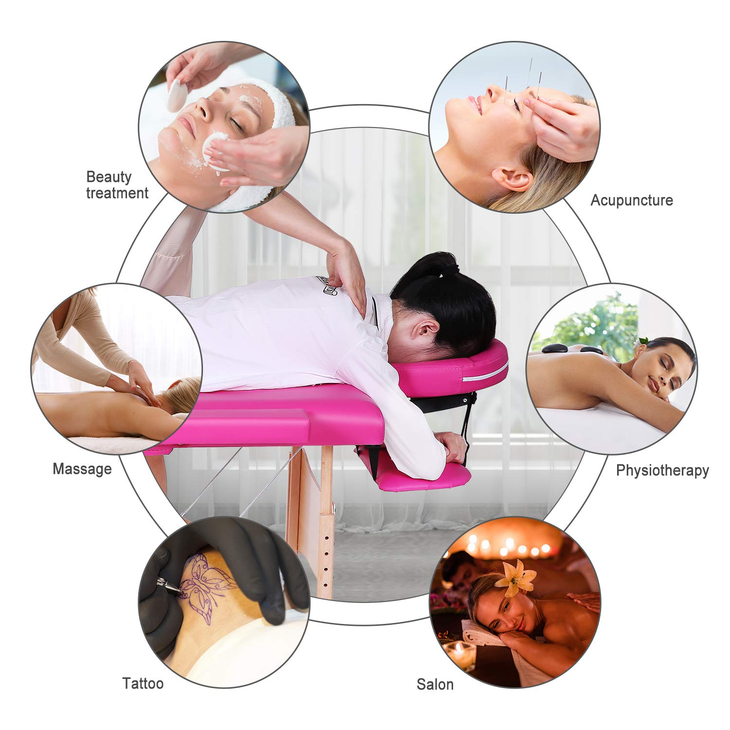 Load image into Gallery viewer, Massage Table Massage Bed SPA Bed Professional Lash Bed Portable Facial Bed 2 Section Height Adjustable with Carrying Bag