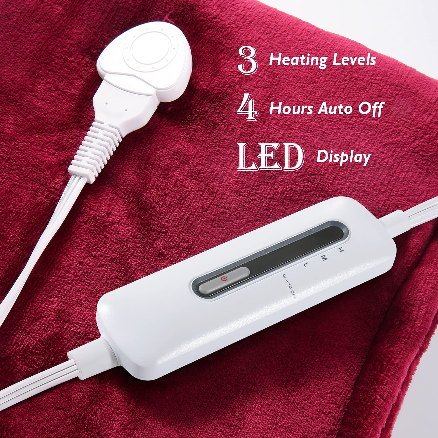 Load image into Gallery viewer, Electric Blanket Heated Throw Flannel & Sherpa Reversible Fast Heating Blanket 50" x 60"