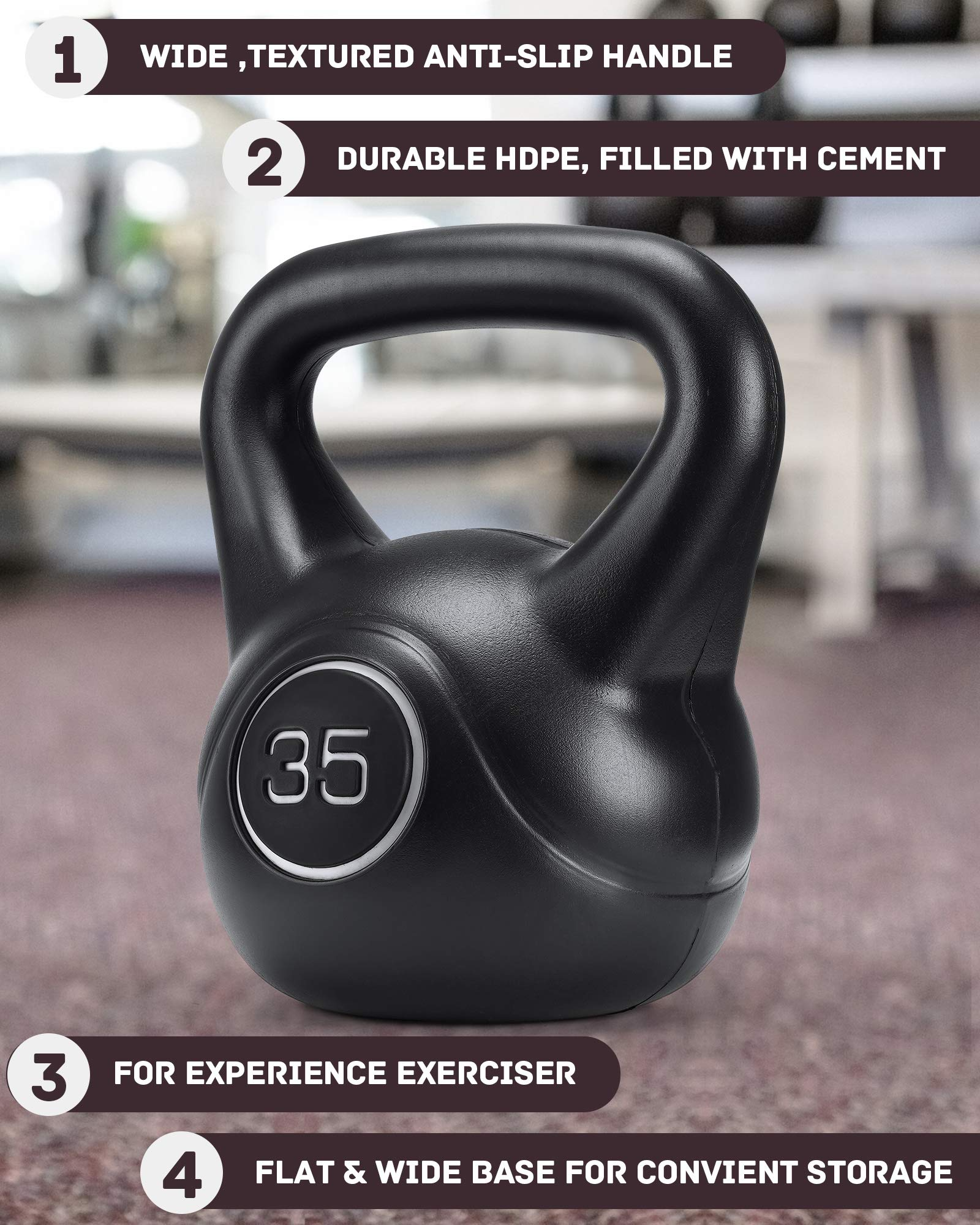 Load image into Gallery viewer, Kettlebell 35LBS with HDPE Handle Workout Equipment Professional core Strength Training Weightlift Fitness Home Gym