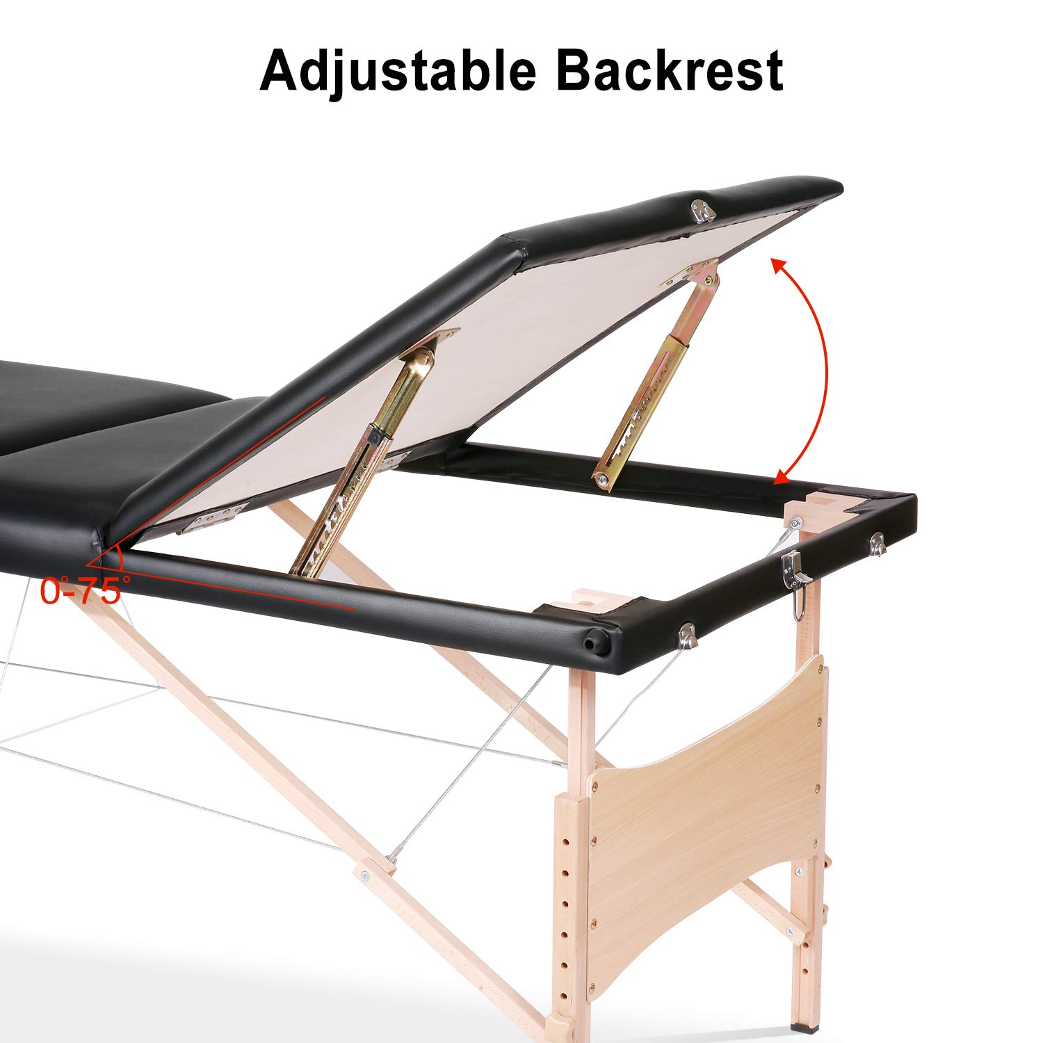 Load image into Gallery viewer, Massage Table Massage Bed Lash Bed Professional Portable Facial Bed SPA Bed Treatment Table 3 Fold Height Adjustable with Carrying Bag(Black)