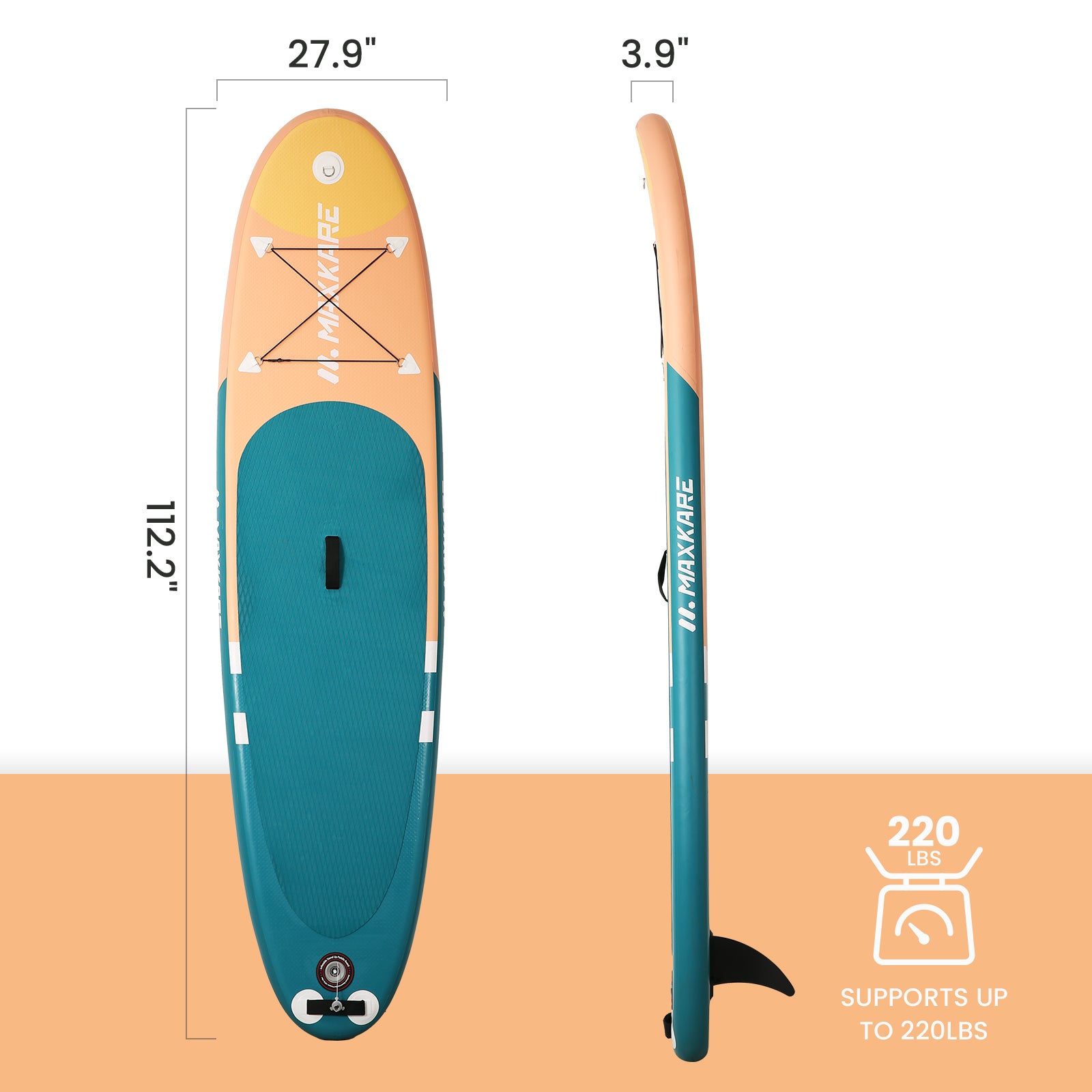 Load image into Gallery viewer, Inflatable Paddle Board Stand Up Paddle Board 112*28*4 inch with Paddle, Leash, Carrying Bag, for Paddling, Surfing, Fishing, Yoga for Adults & Youth & Kids - Pink