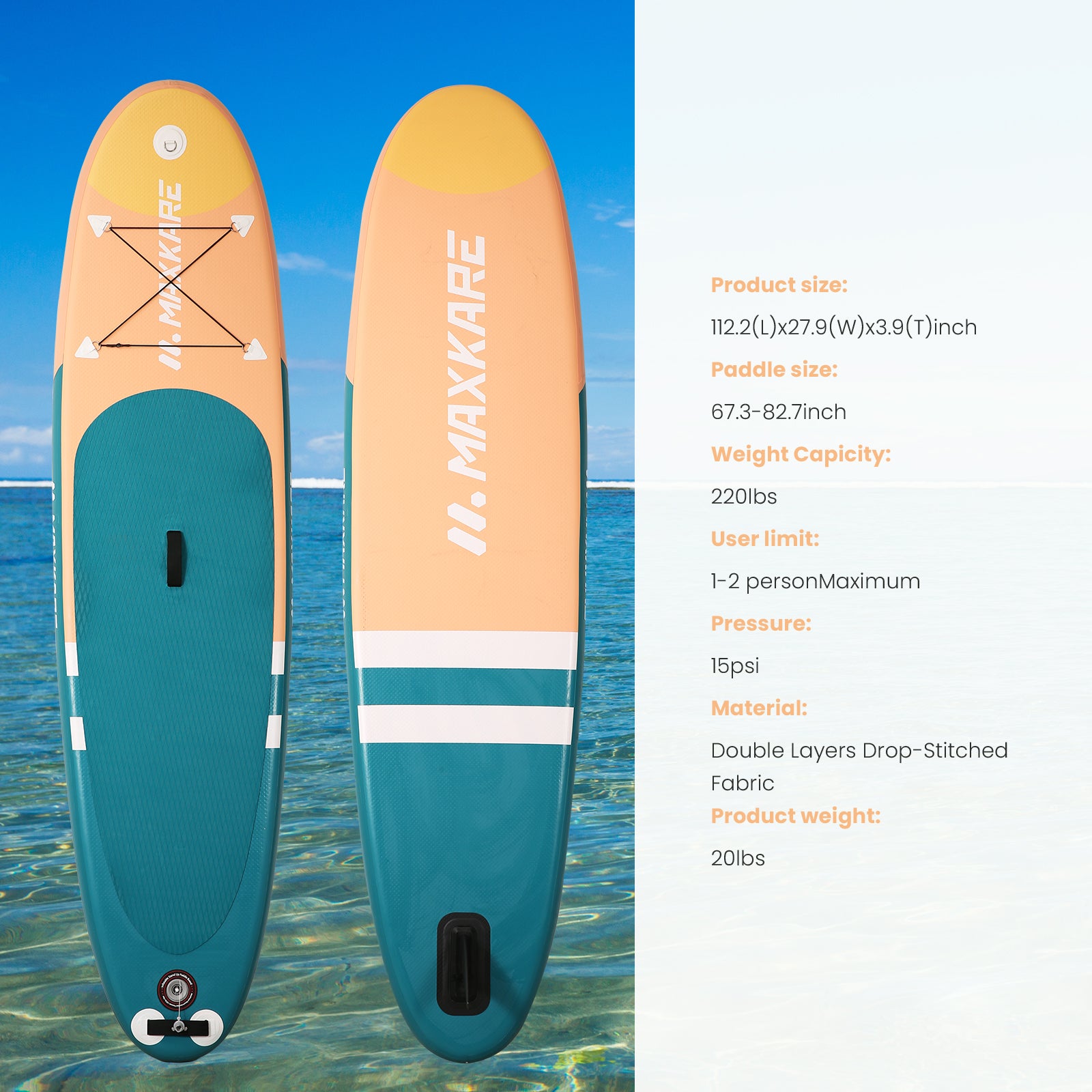 Load image into Gallery viewer, Inflatable Paddle Board Stand Up Paddle Board 112*28*4 inch with Paddle, Leash, Carrying Bag, for Paddling, Surfing, Fishing, Yoga for Adults & Youth & Kids - Pink