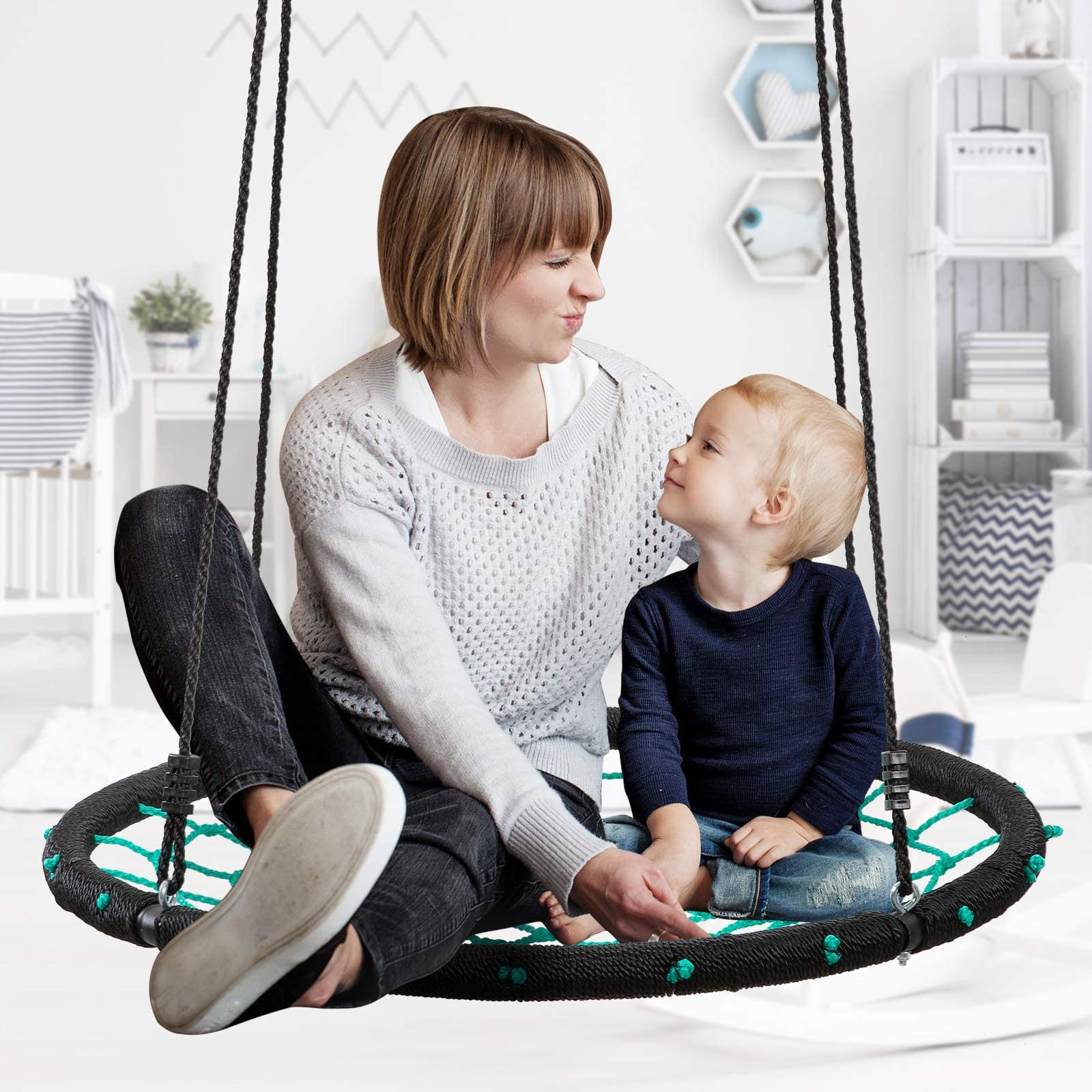 Load image into Gallery viewer, Spider Saucer Tree Swing Set 40'' 600lb Weight Capacity, Great for Kids Playground Swing, Backyard, Indoor, Outdoor