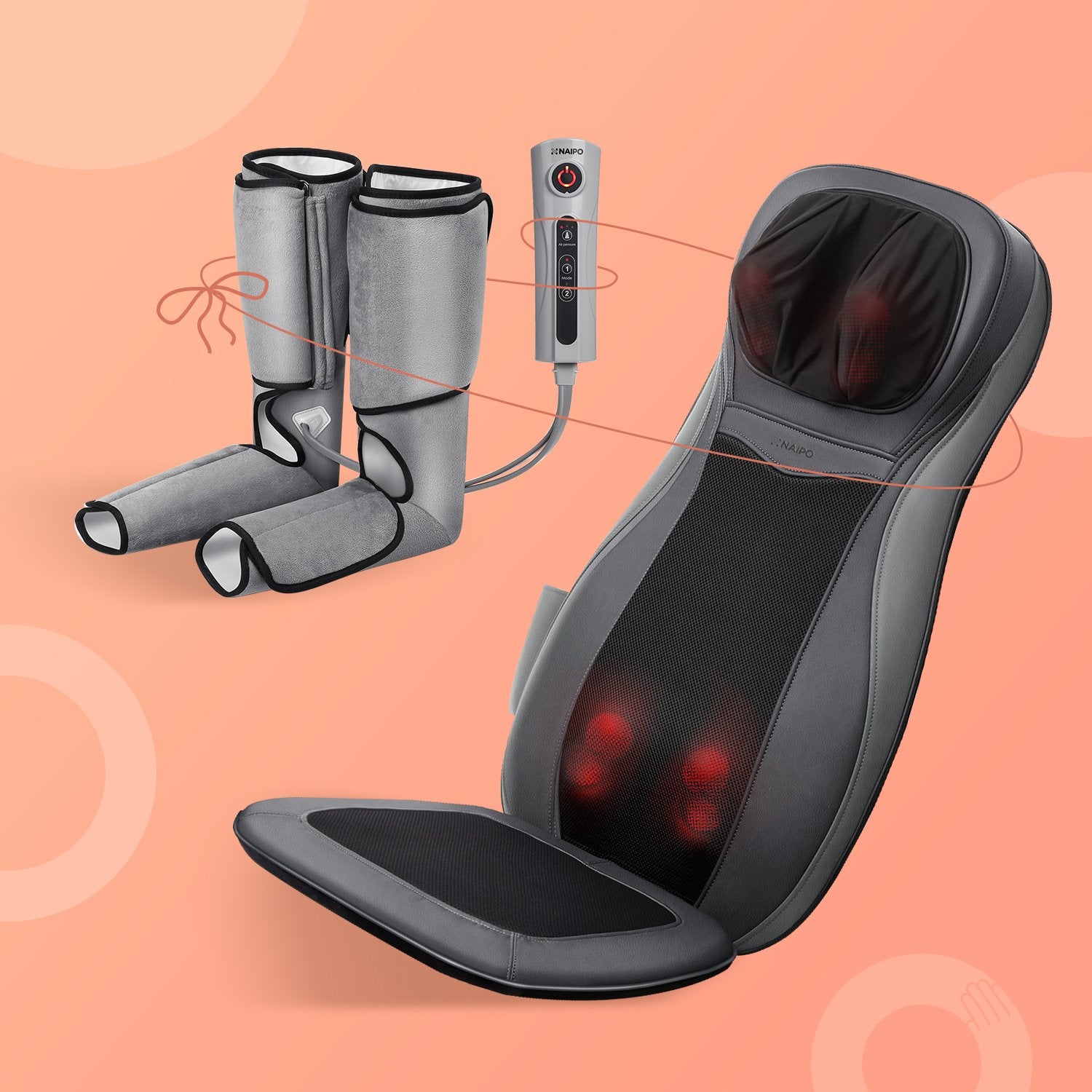 Load image into Gallery viewer, Neck & Back Massager + Rechargeable Leg Compression Massager