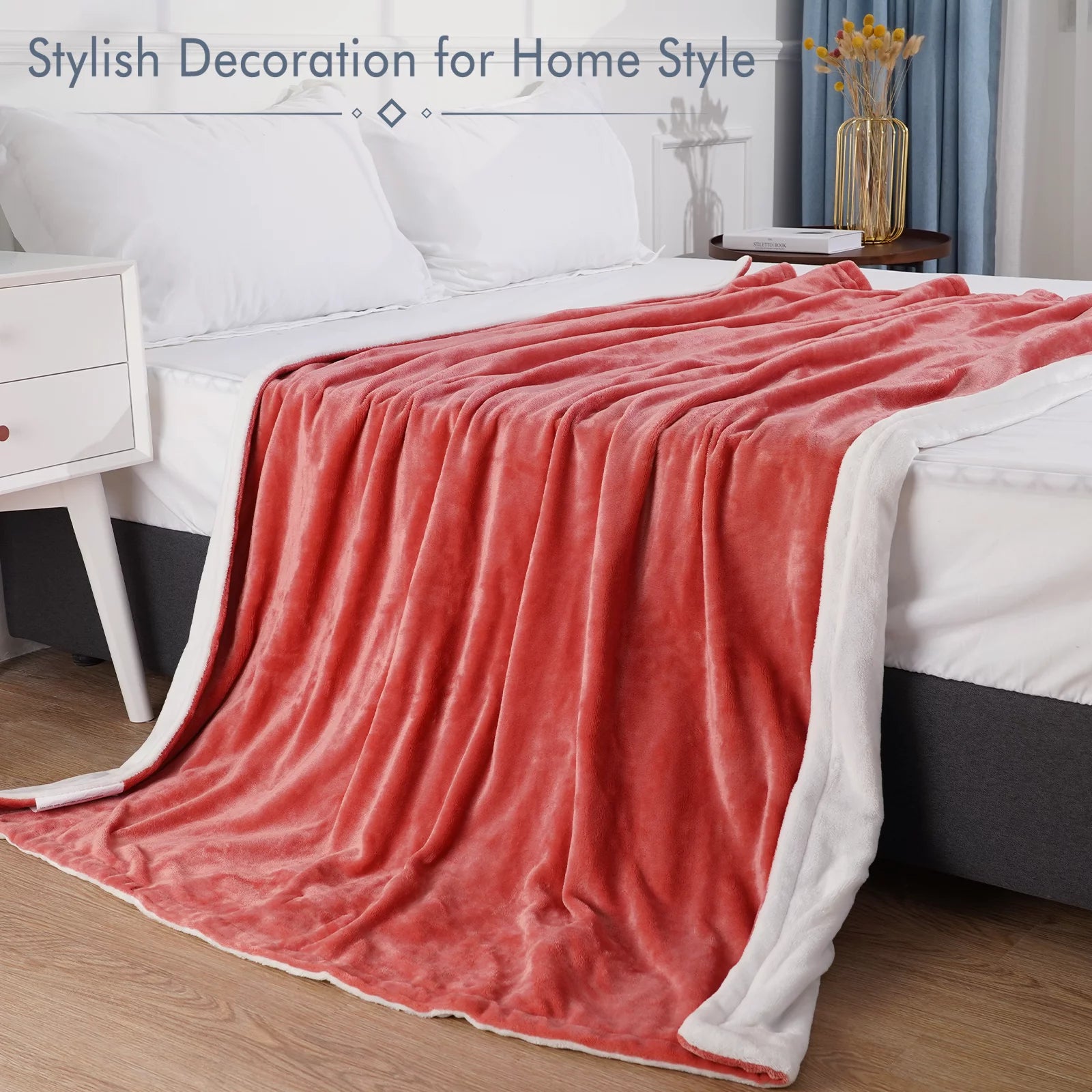 Load image into Gallery viewer, Electric Blanket 50*60 Inch Heated Blanket with 6H Auto-off & Overheat Protection & Timer & 4 Heating Levels, for Home Office Use, Machine Washable