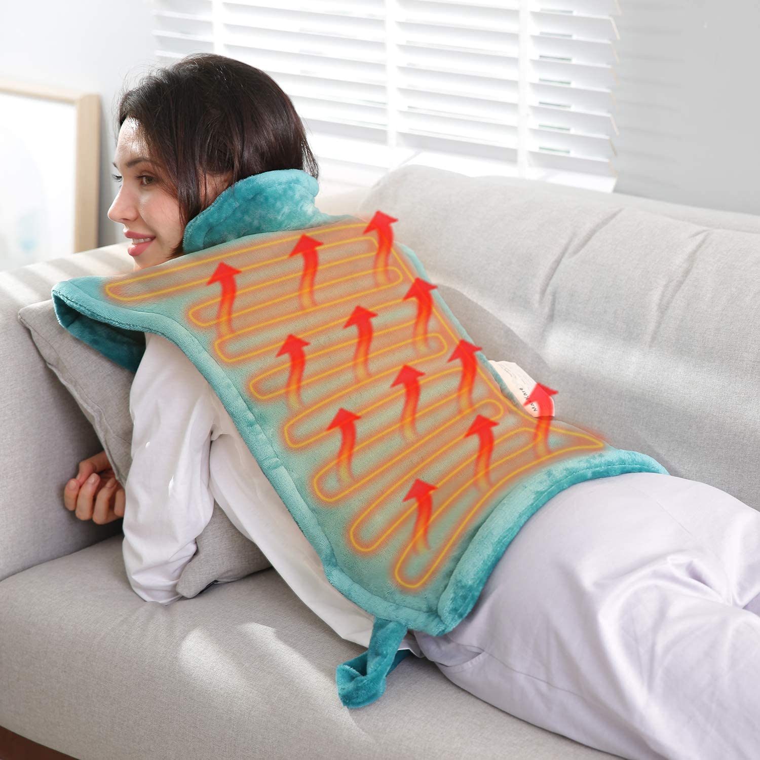 Load image into Gallery viewer, Large Heating Pad for Back and Shoulder, 24"x33" Heat Wrap with Fast-Heating and 4 Heat Settings, Auto Shut Off Available - Lagoon