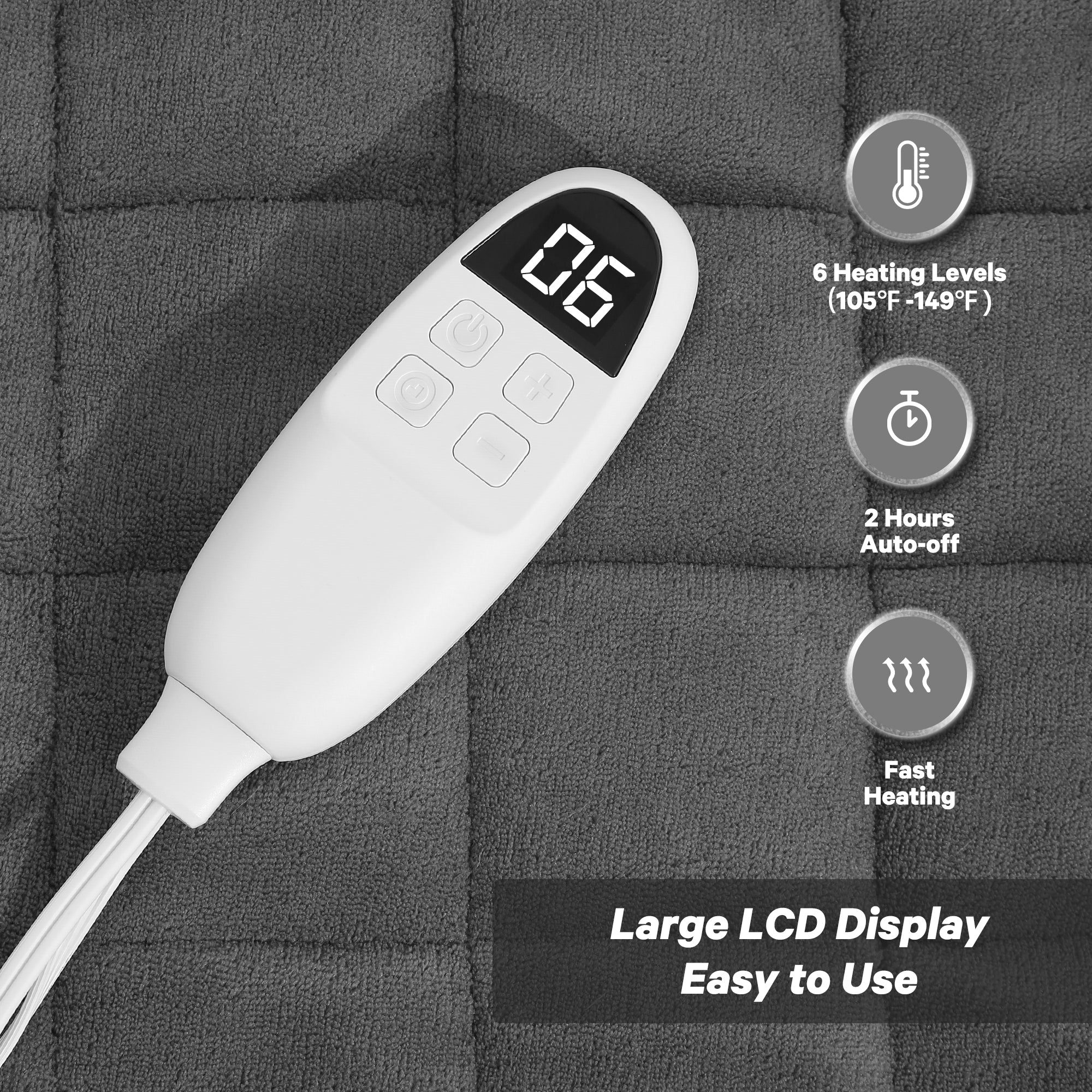 Load image into Gallery viewer, Weighted Heating Pad, 18''*33'', Auto Off, Gray