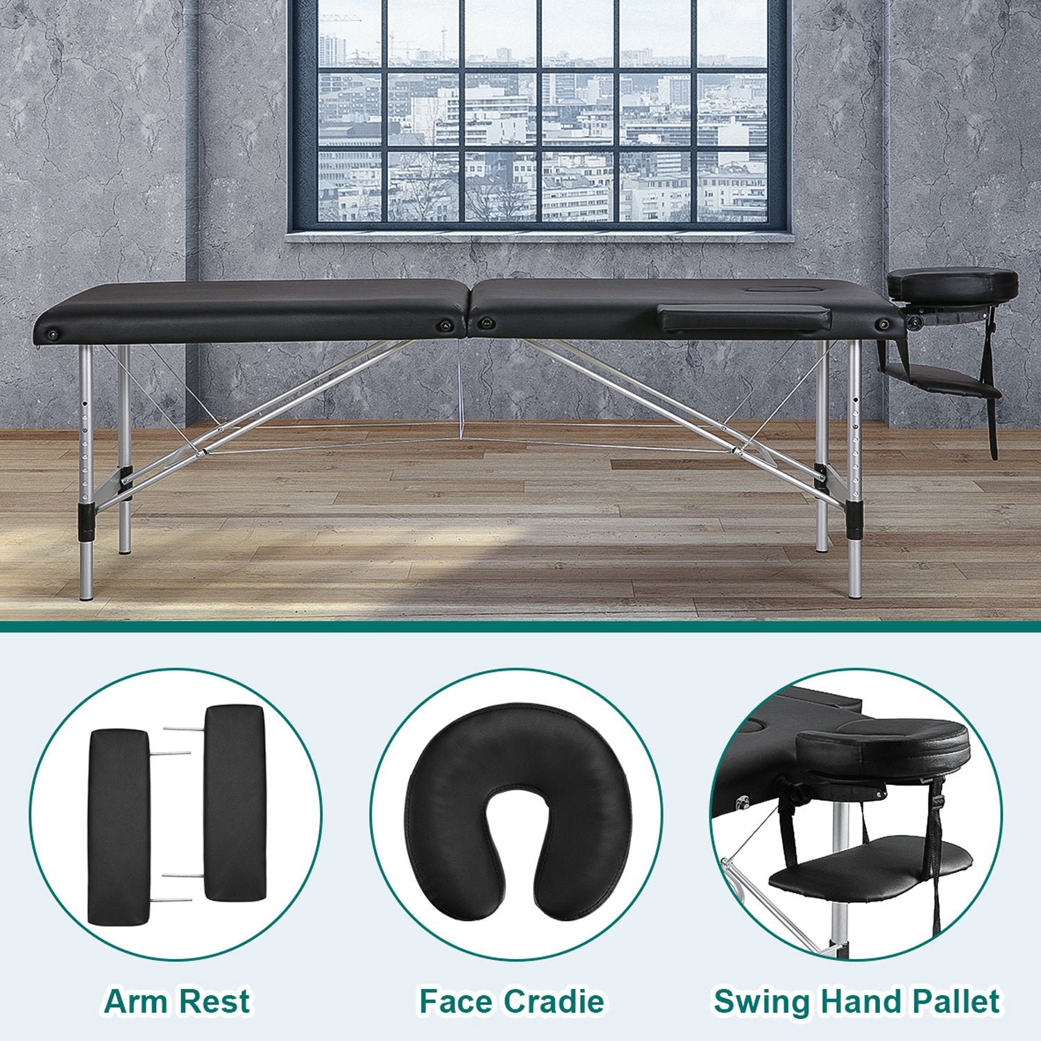 Load image into Gallery viewer, Portable Massage Table with 2 Fold Aluminium