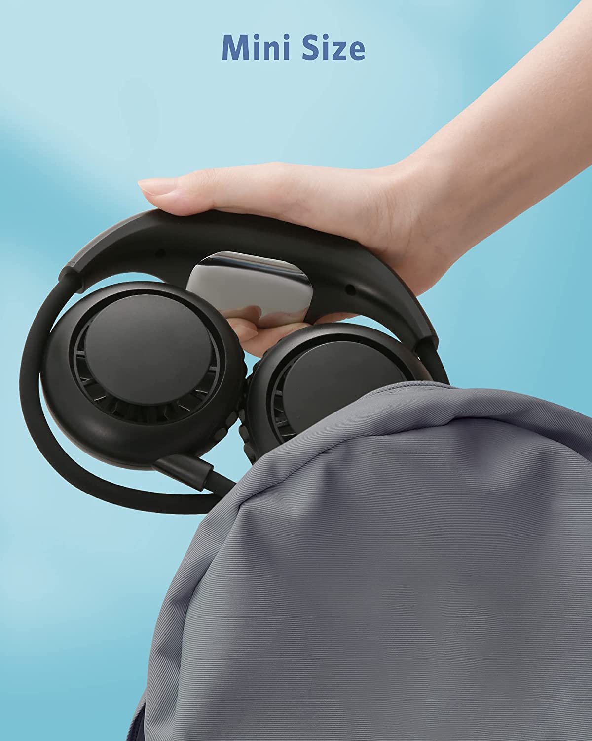 Load image into Gallery viewer, Portable Neck Fan with Refrigeration, Personal Cooling Fans, 3 Wind Speeds, 4800mAh Battery Operated Rechargeable USB Fan for Home Office Outdoor-Black