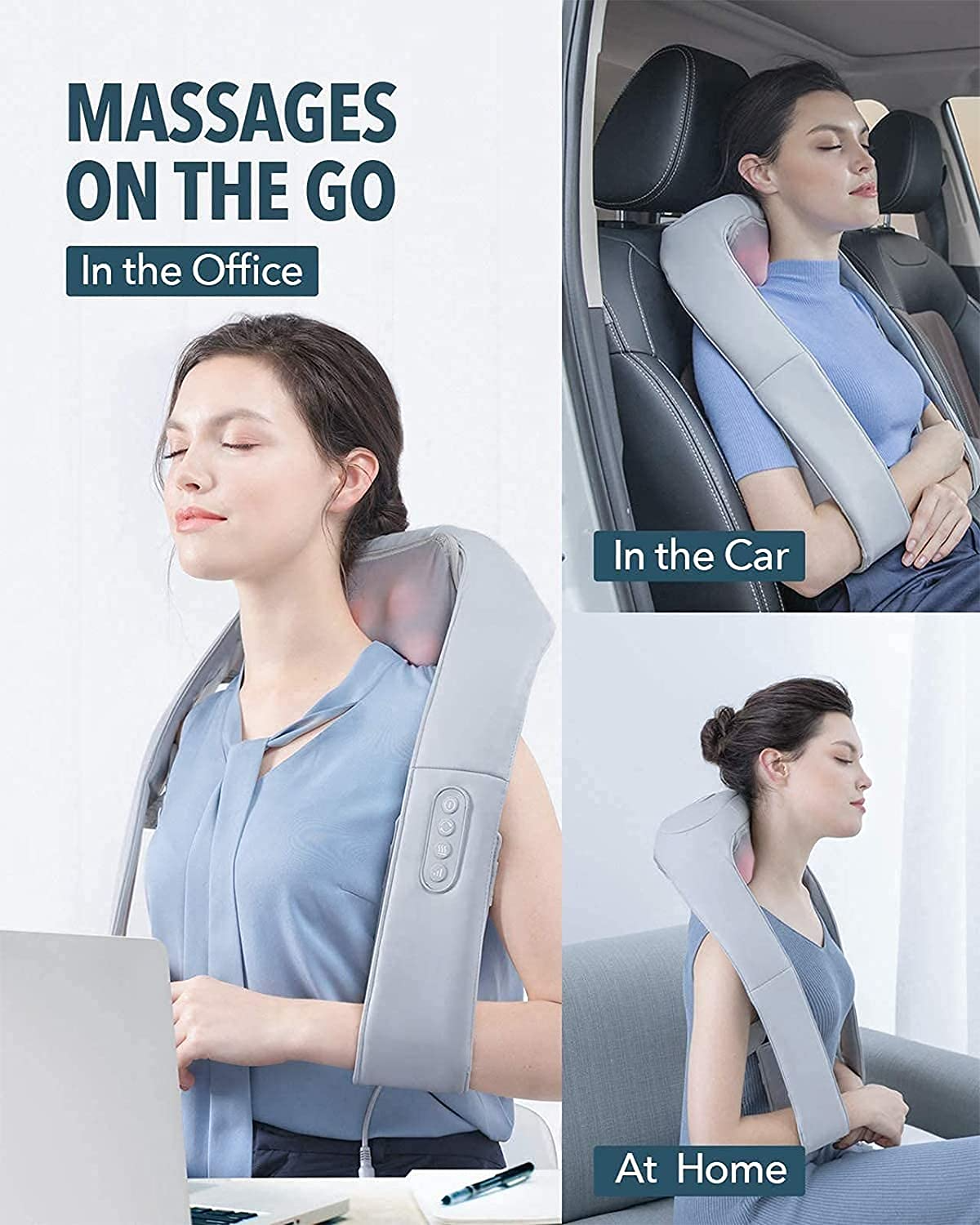 Load image into Gallery viewer, Back Massager with Adjustable Heat and Straps, Shiatsu Neck Massagers for Neck and Back, Shoulder Muscle Pain Relax, Carrying Bag