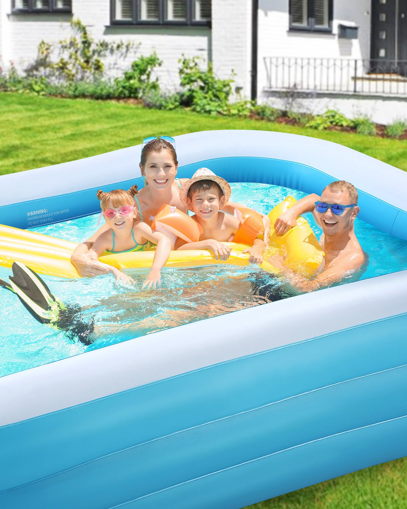 Load image into Gallery viewer, Inflatable Swimming Pool Fmaily Inflatable Pool Full-Sized Blow Up Pool 120''*72''*22'' for Baby Kids Adults Outdoor Backyard Summer Water Party