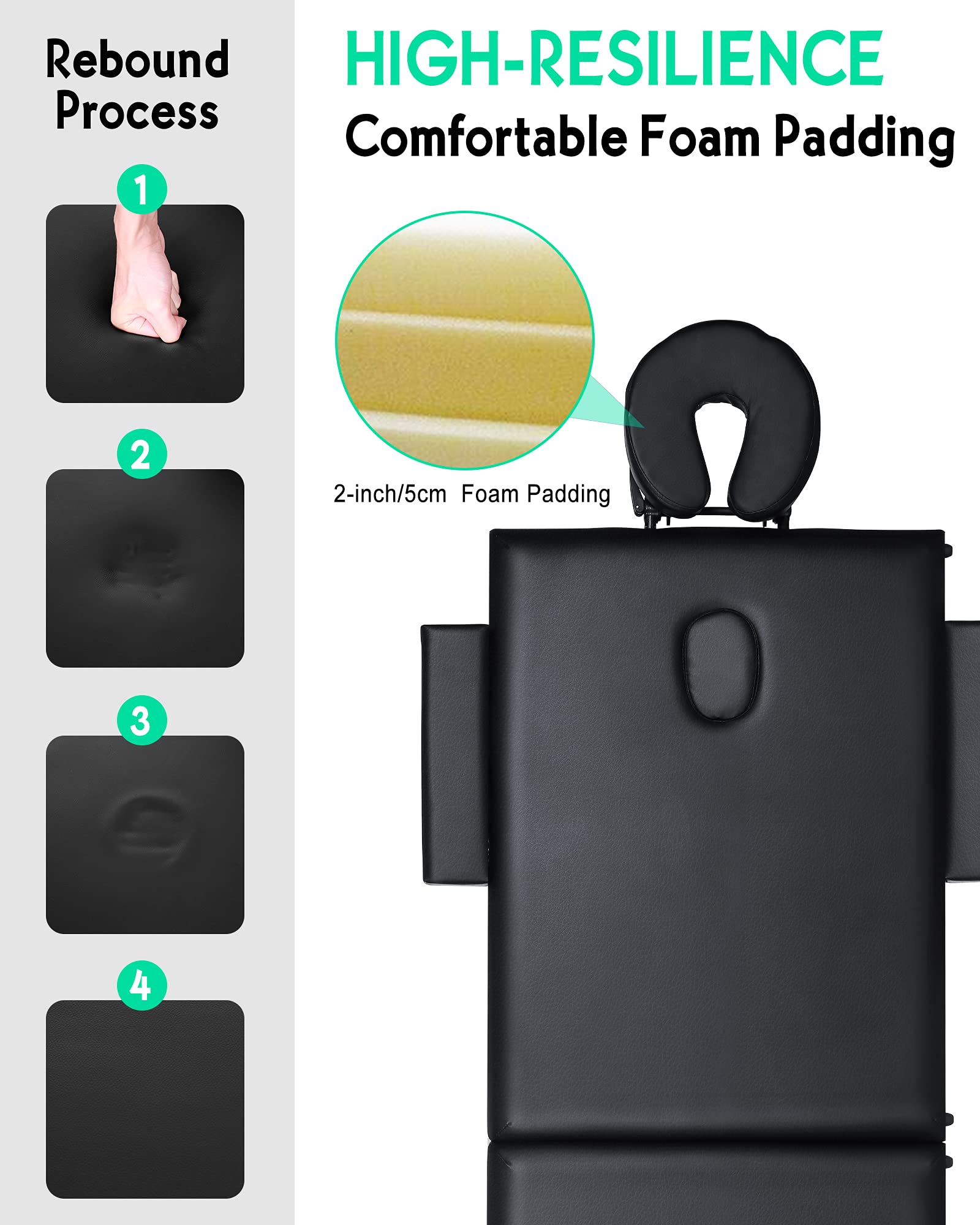 Load image into Gallery viewer, Massage Table Massage Bed Lash Bed Professional Portable Facial Bed SPA Bed Treatment Table 3 Fold Height Adjustable with Carrying Bag(Black)